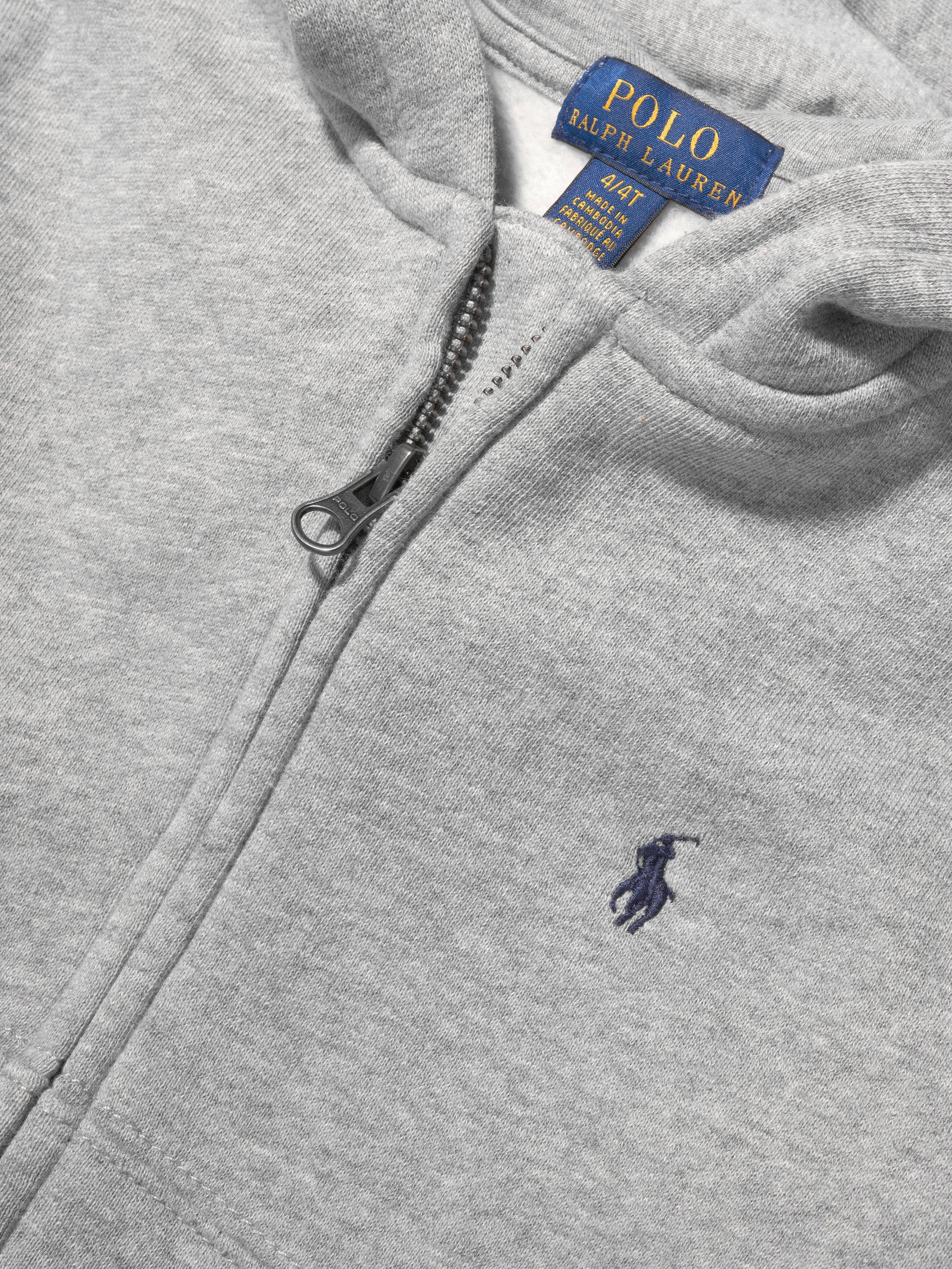 Boys Logo Zip Up Top in Grey