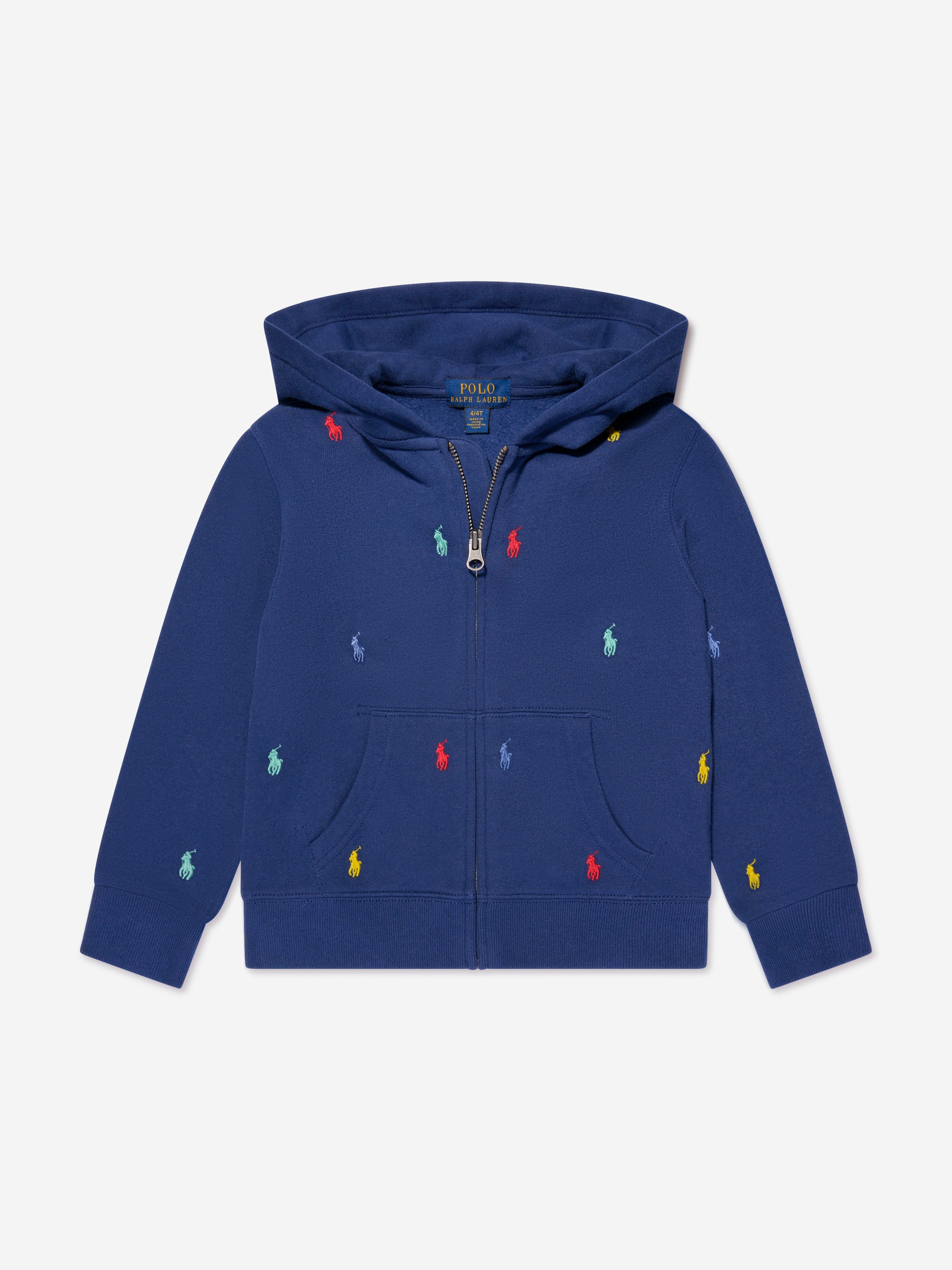 Boys Logo Zip Up Top in Navy