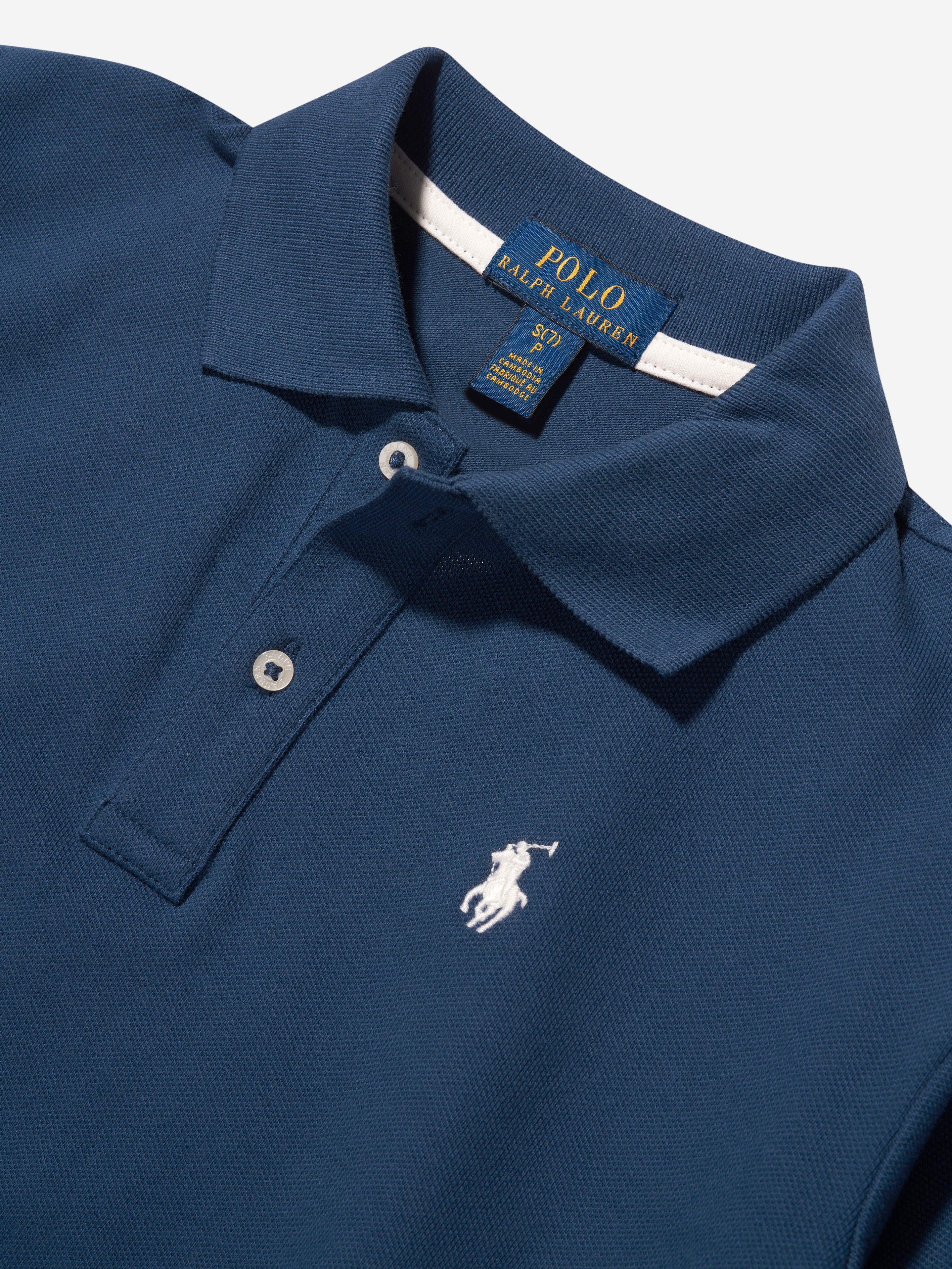 Girls Logo Polo Shirt in Navy