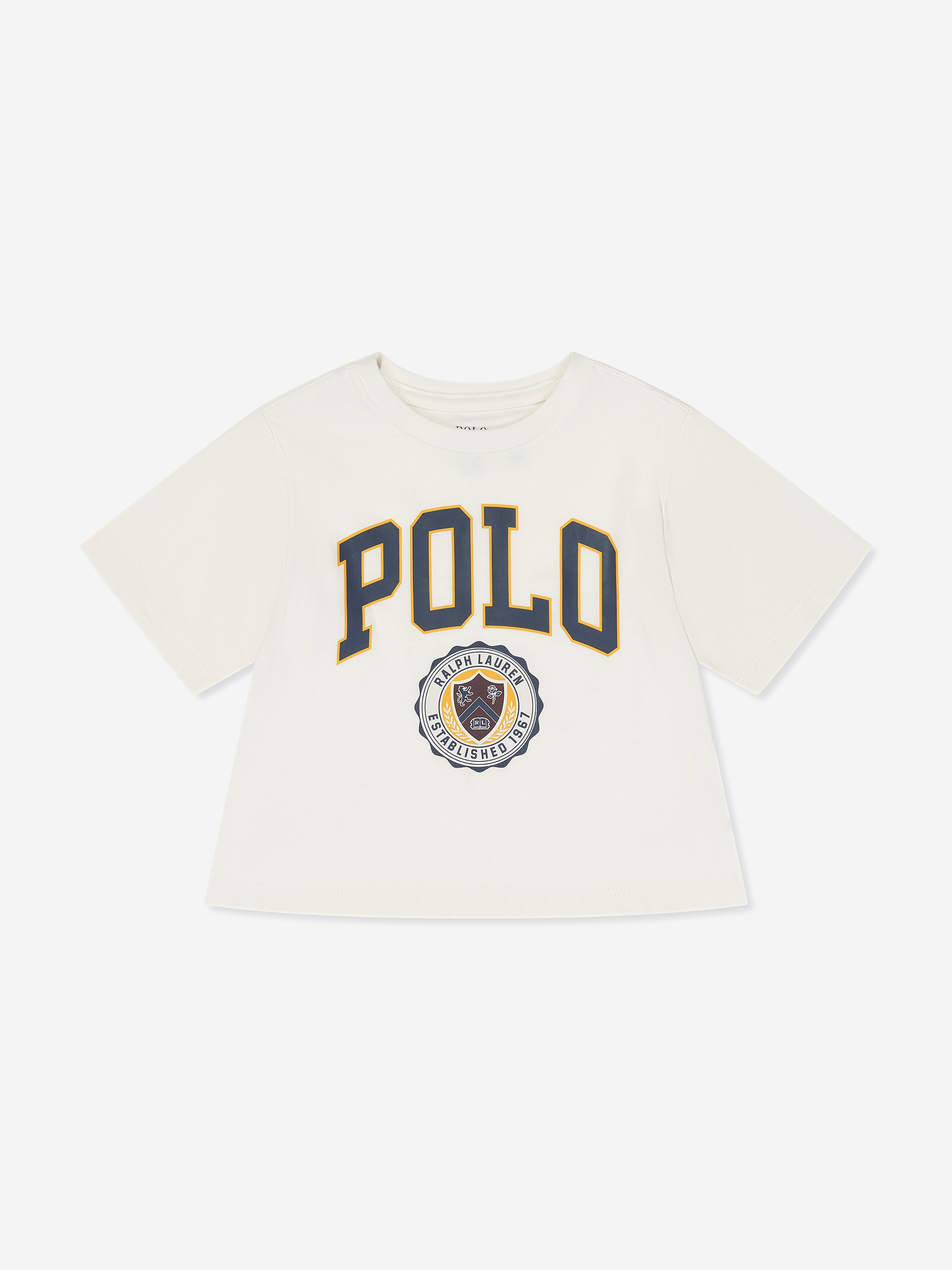 Girls Varsity Polo T-Shirt in White