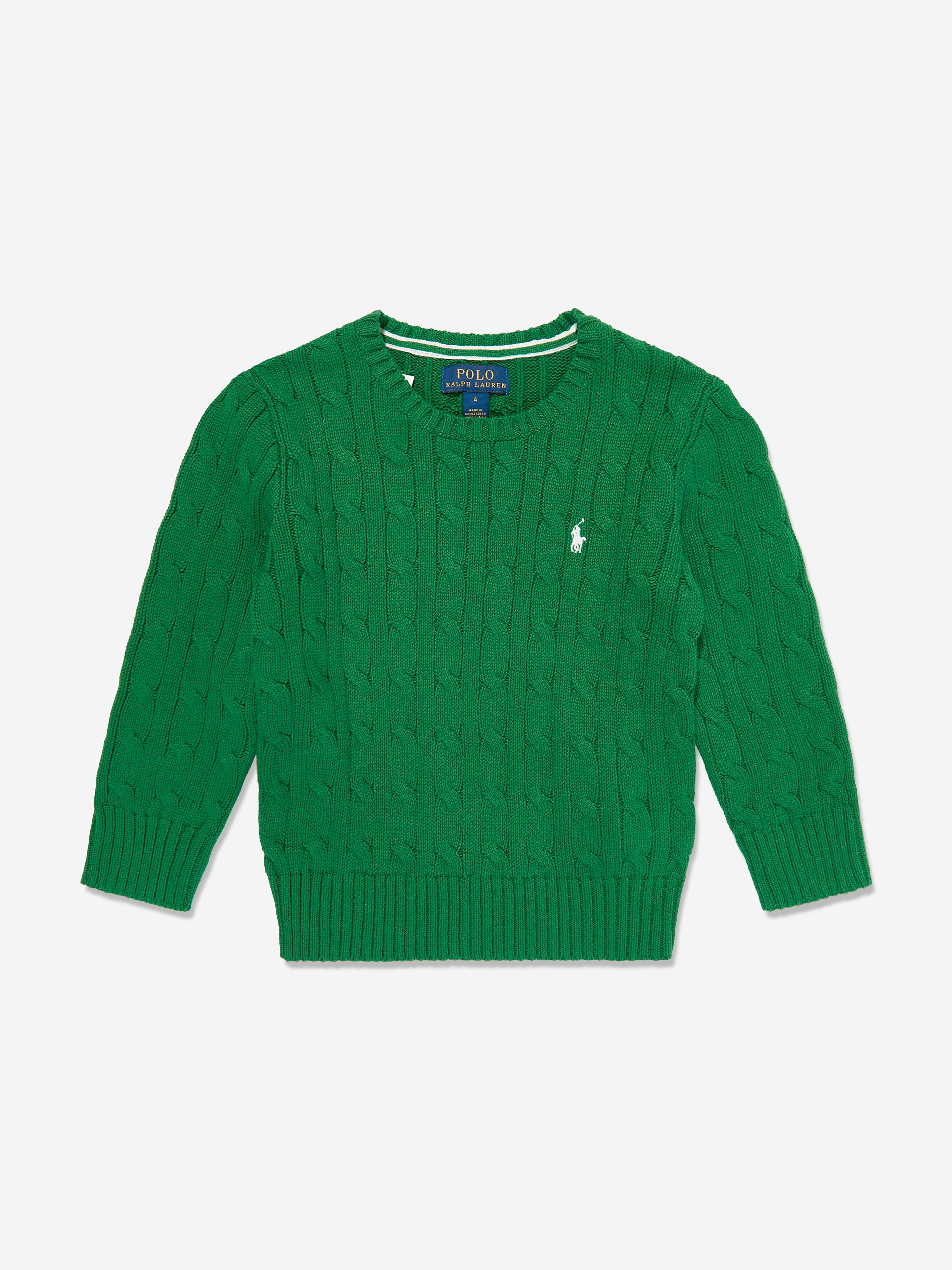 Ralph Lauren Boys Cable Knit Jumper in Green