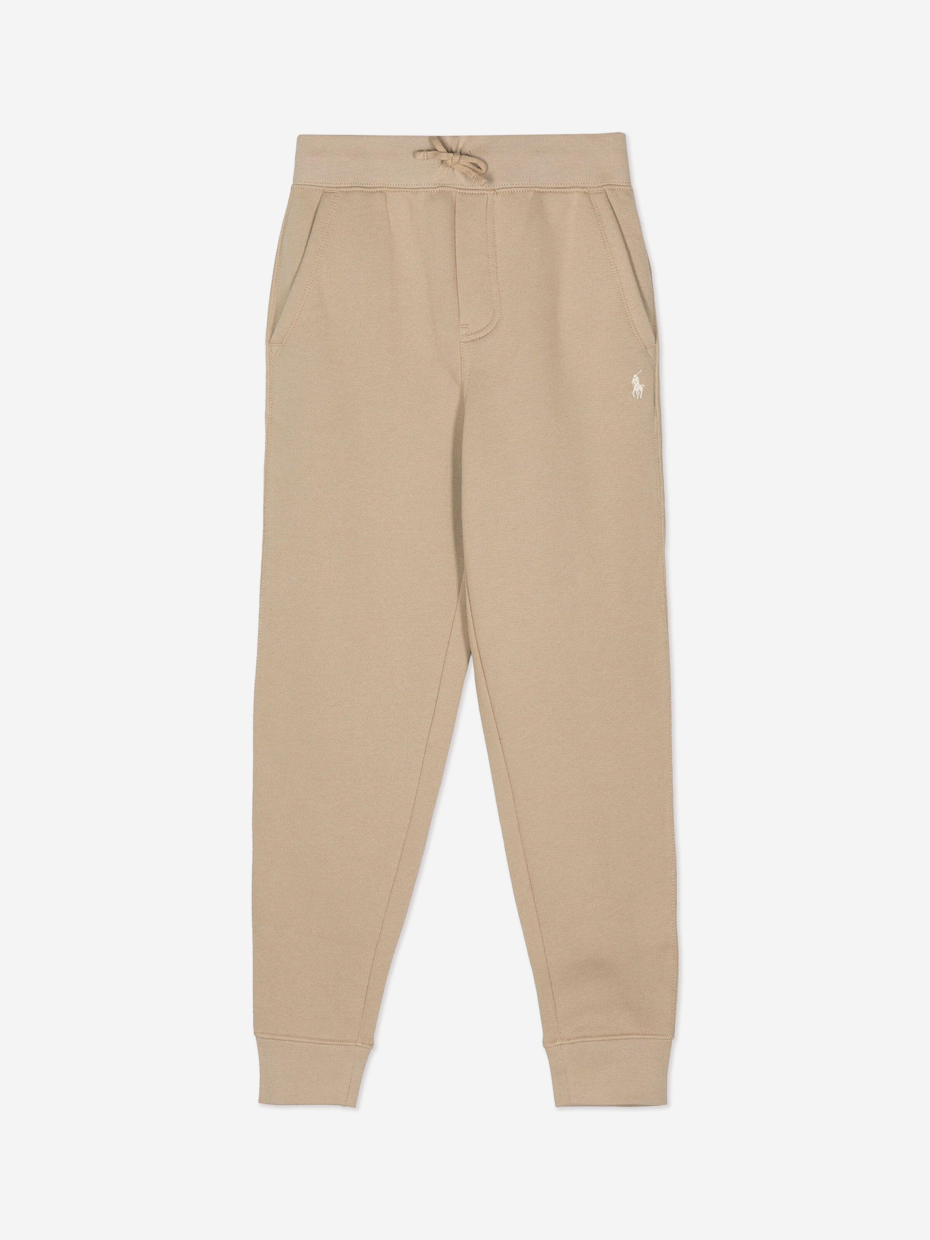 Ralph Lauren Boys Logo Joggers in Beige