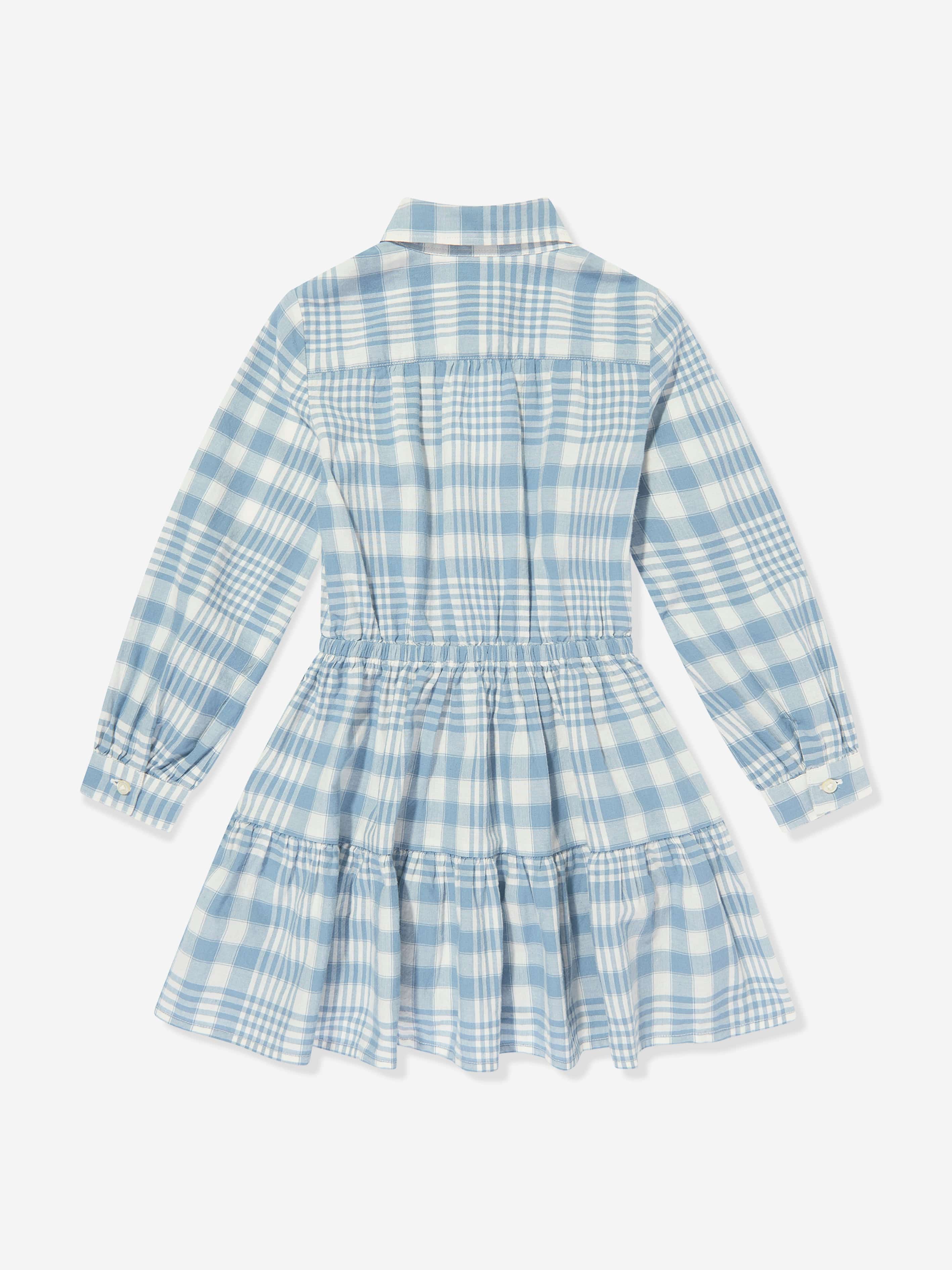 Ralph Lauren Girls Checked Day Dress in Blue