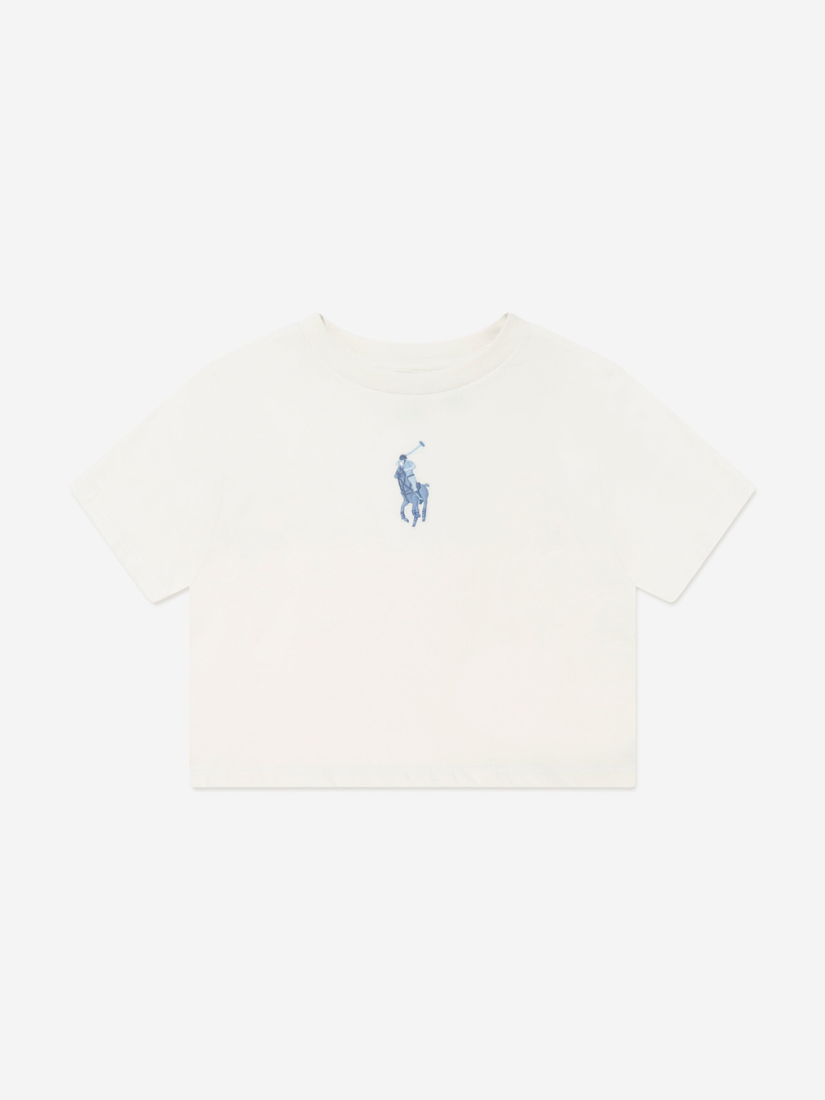 Ralph Lauren Girls Big Pony Logo T-Shirt in White