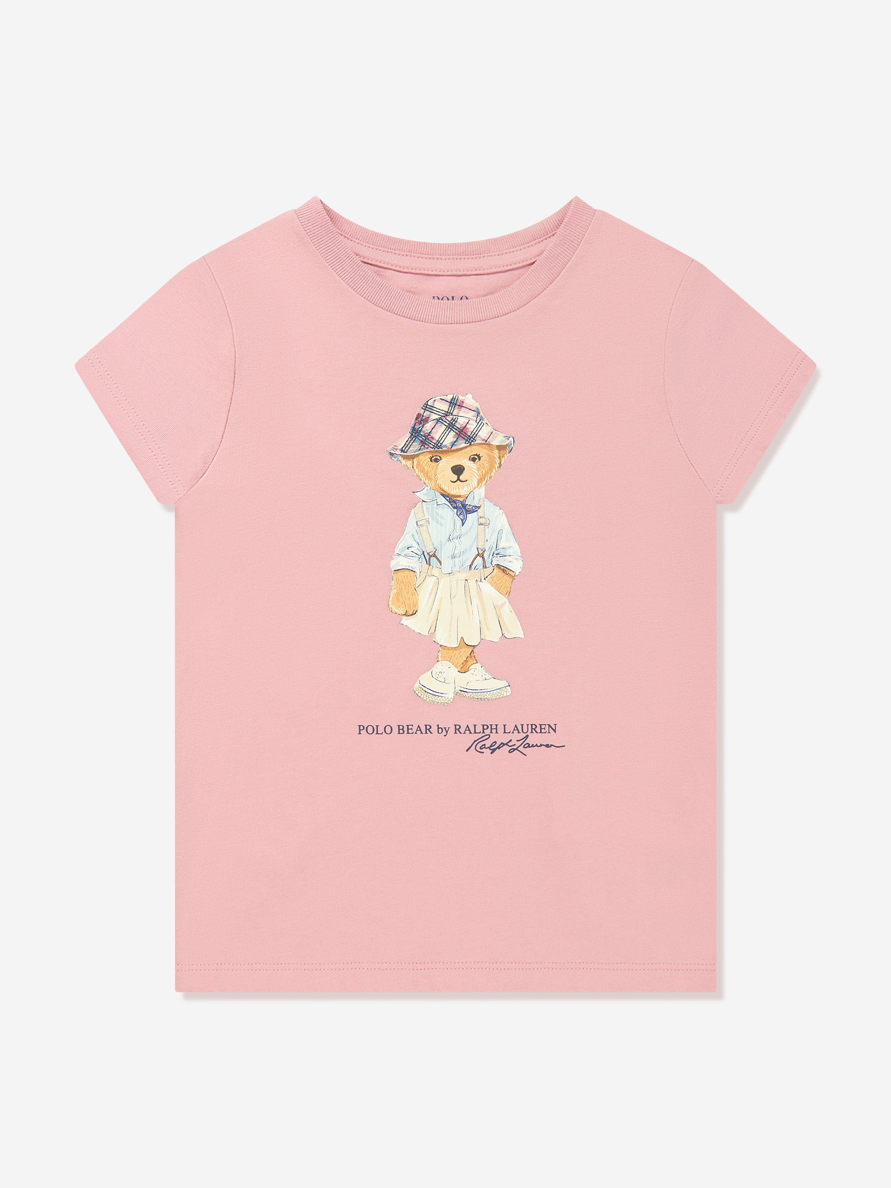 Ralph Lauren Girls Bear T-Shirt in Pink