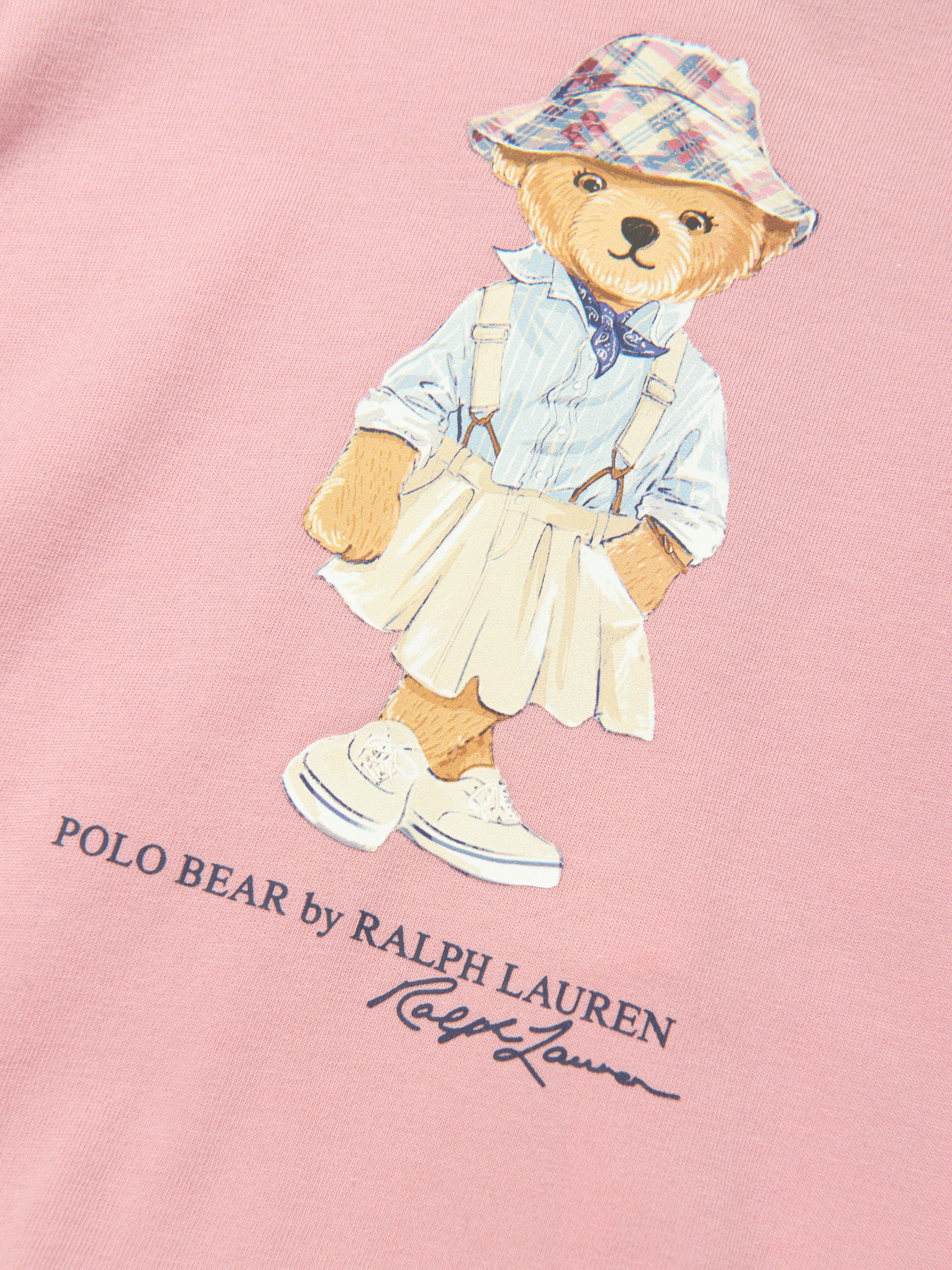 Ralph Lauren Girls Bear Jersey Dress in Pink