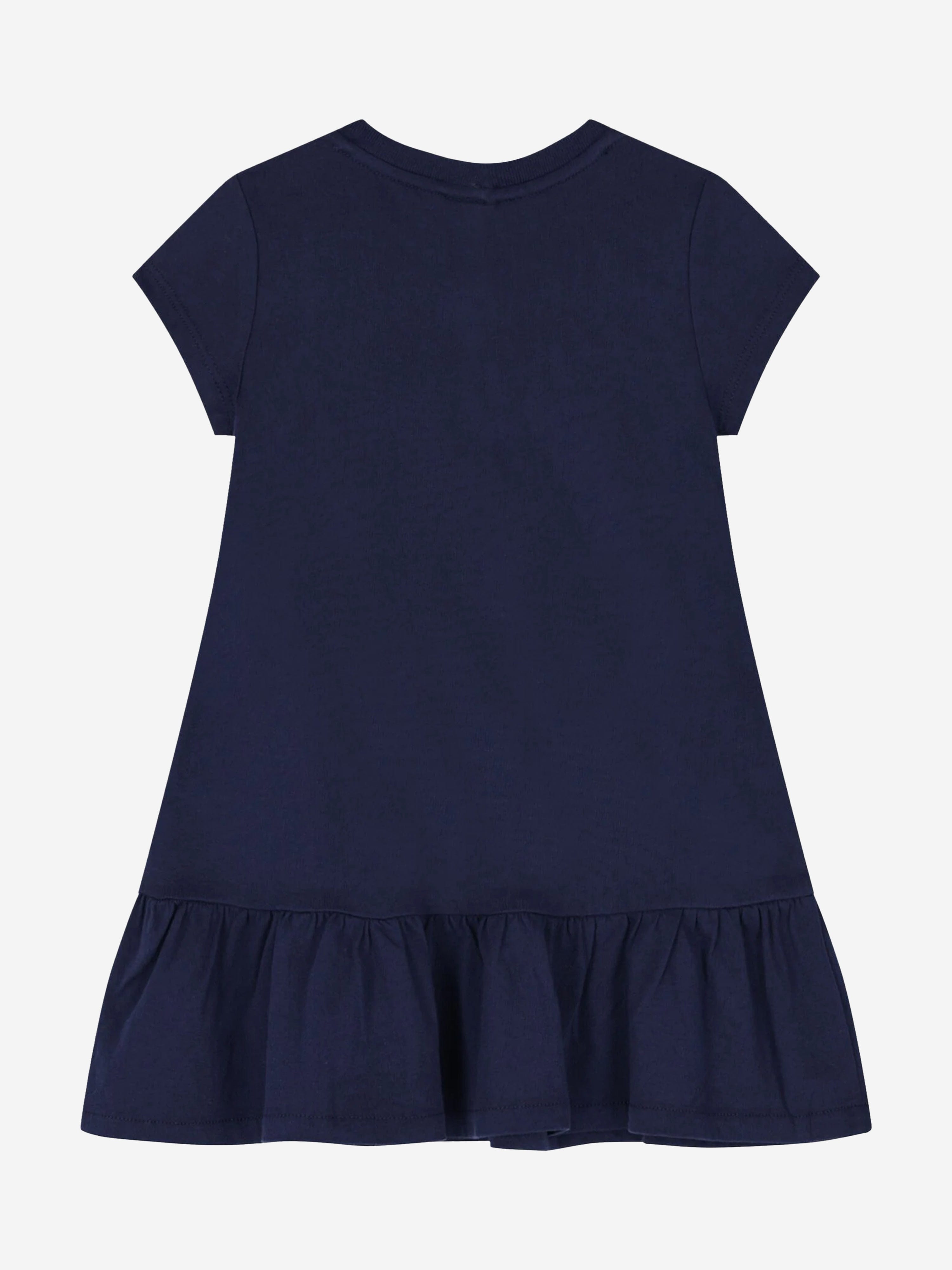 Ralph Lauren Girls Bear Jersey Dress in Navy