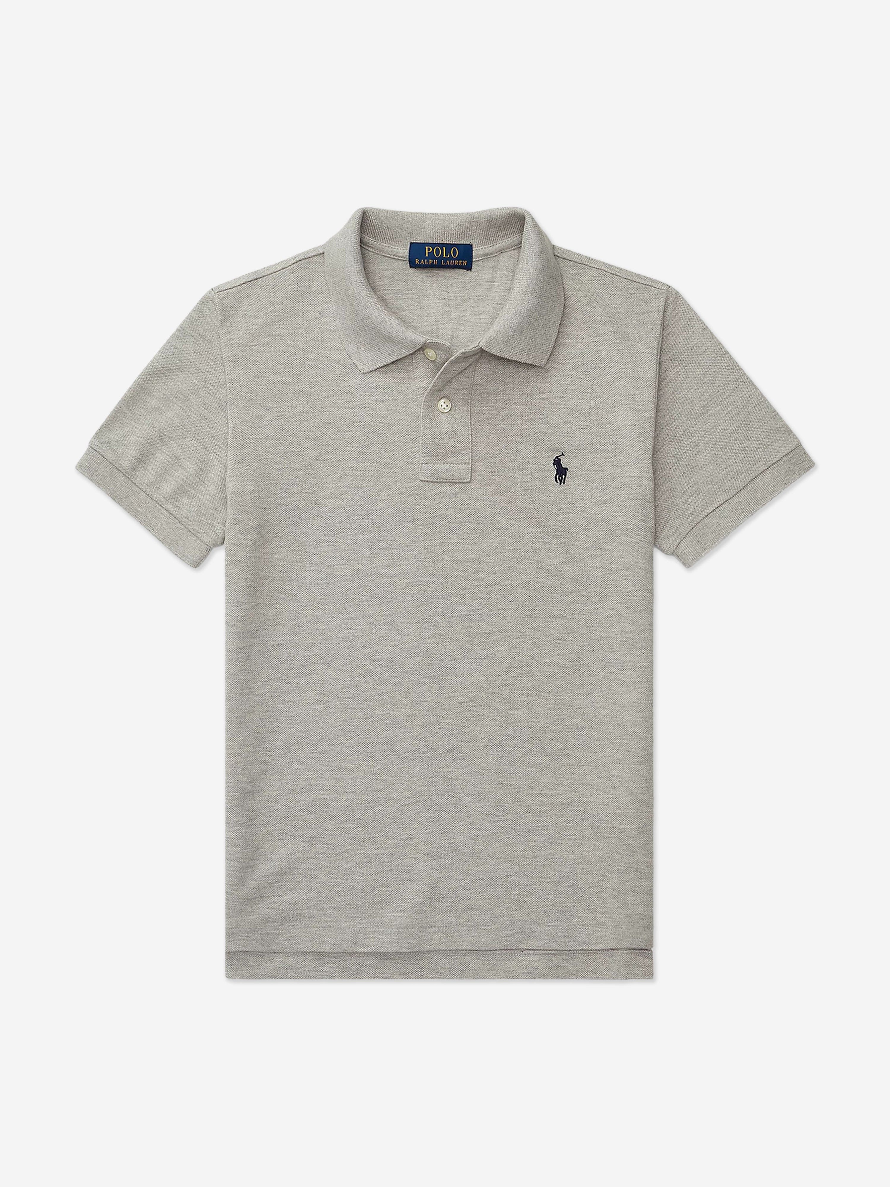 Ralph Lauren Boys Logo Polo Shirt in Grey