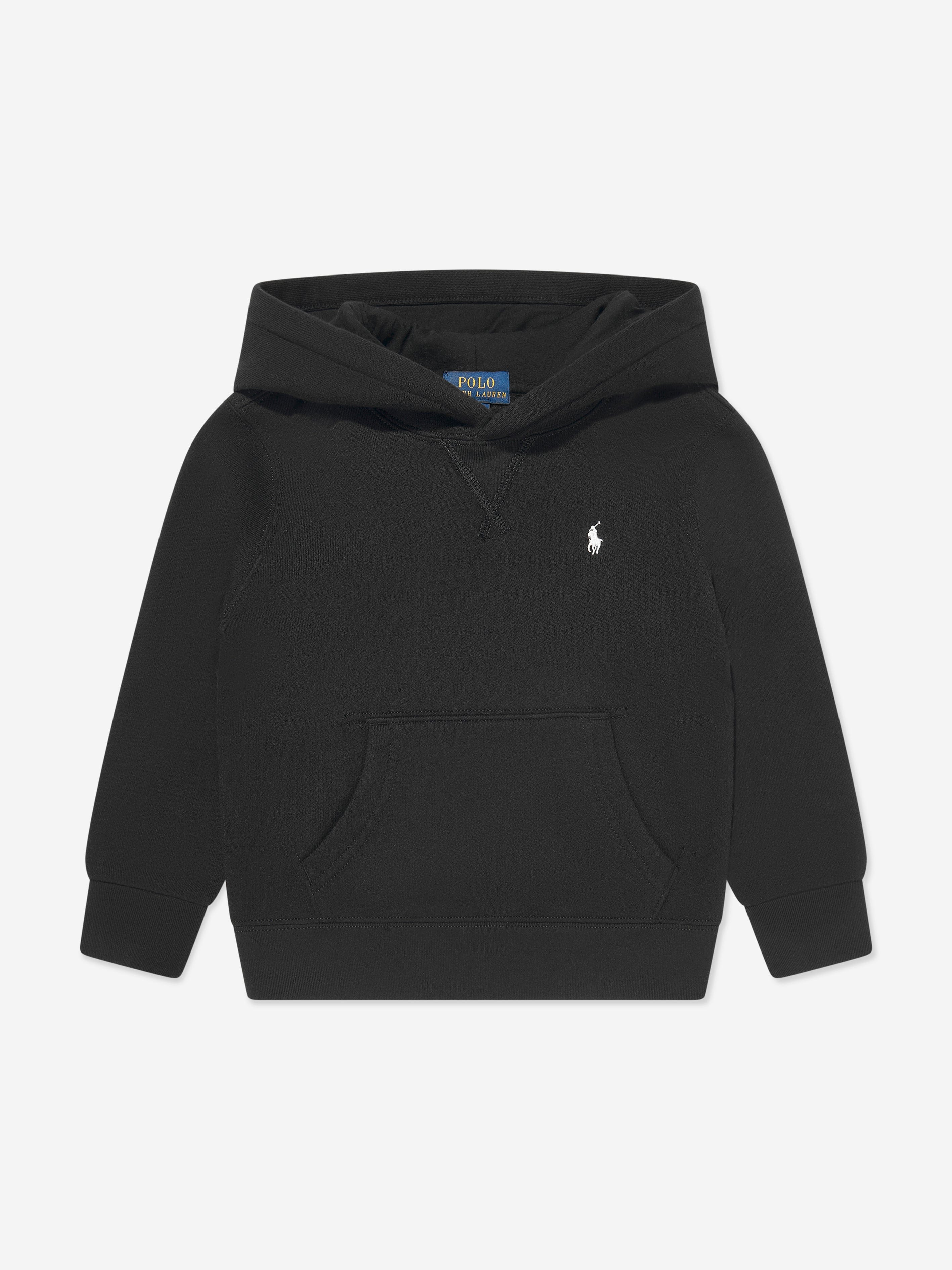 Ralph Lauren Boys Logo Hoodie in Black