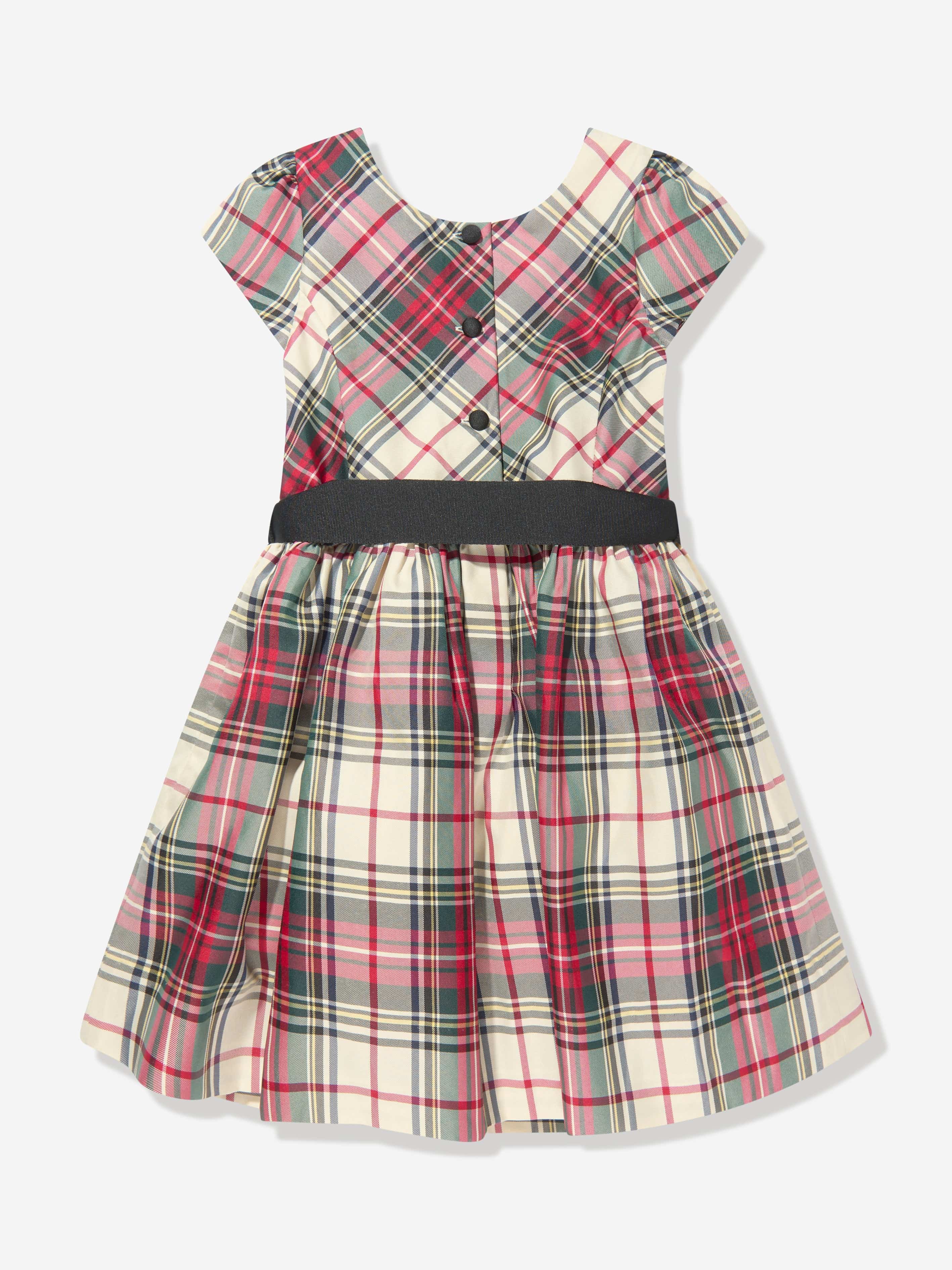Ralph Lauren Girls Plaid Taffeta Dress in Multicolour