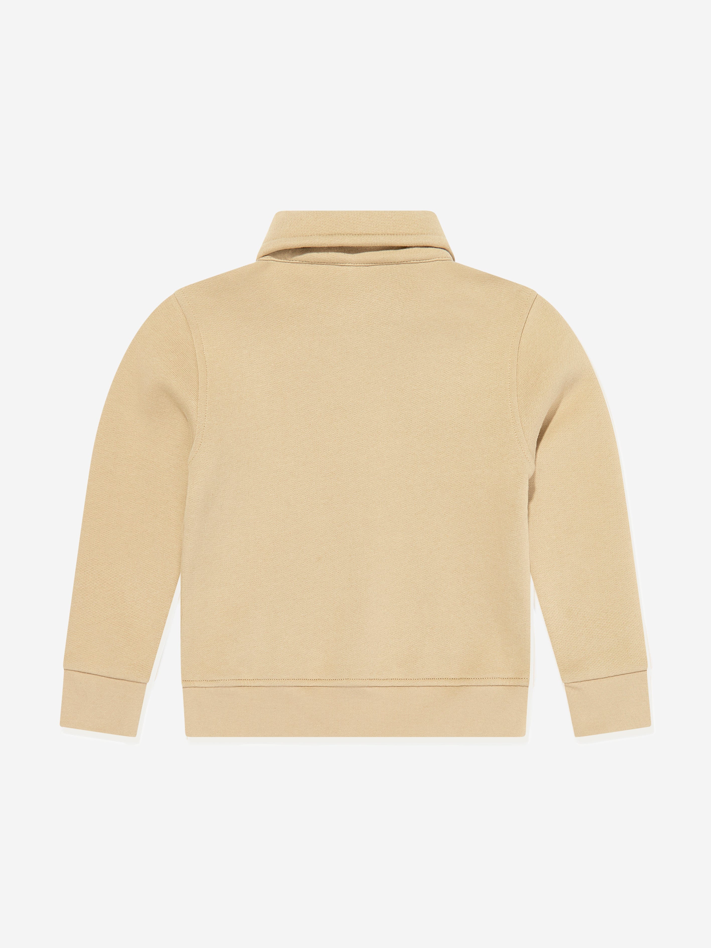 Ralph Lauren Boys Half Zip Sweatshirt in Beige