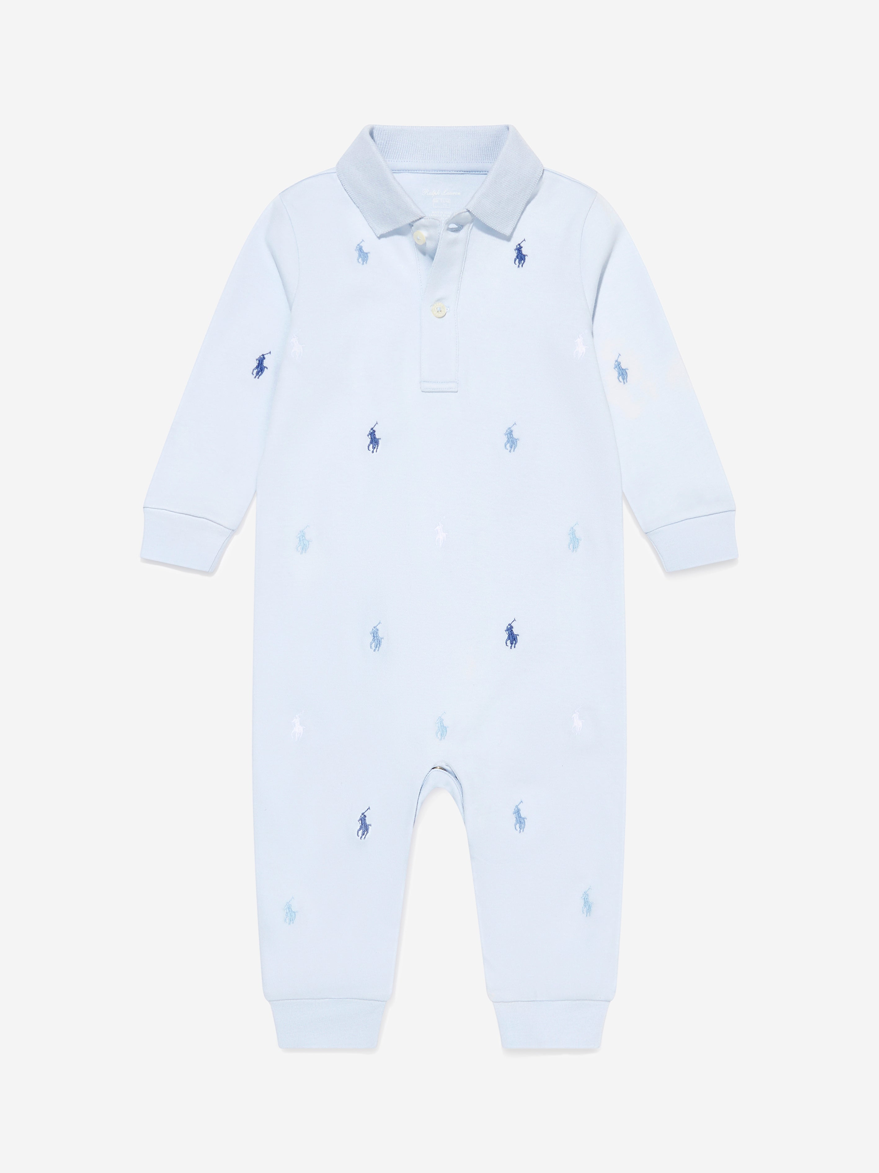 Baby Boys Logo Romper in Blue