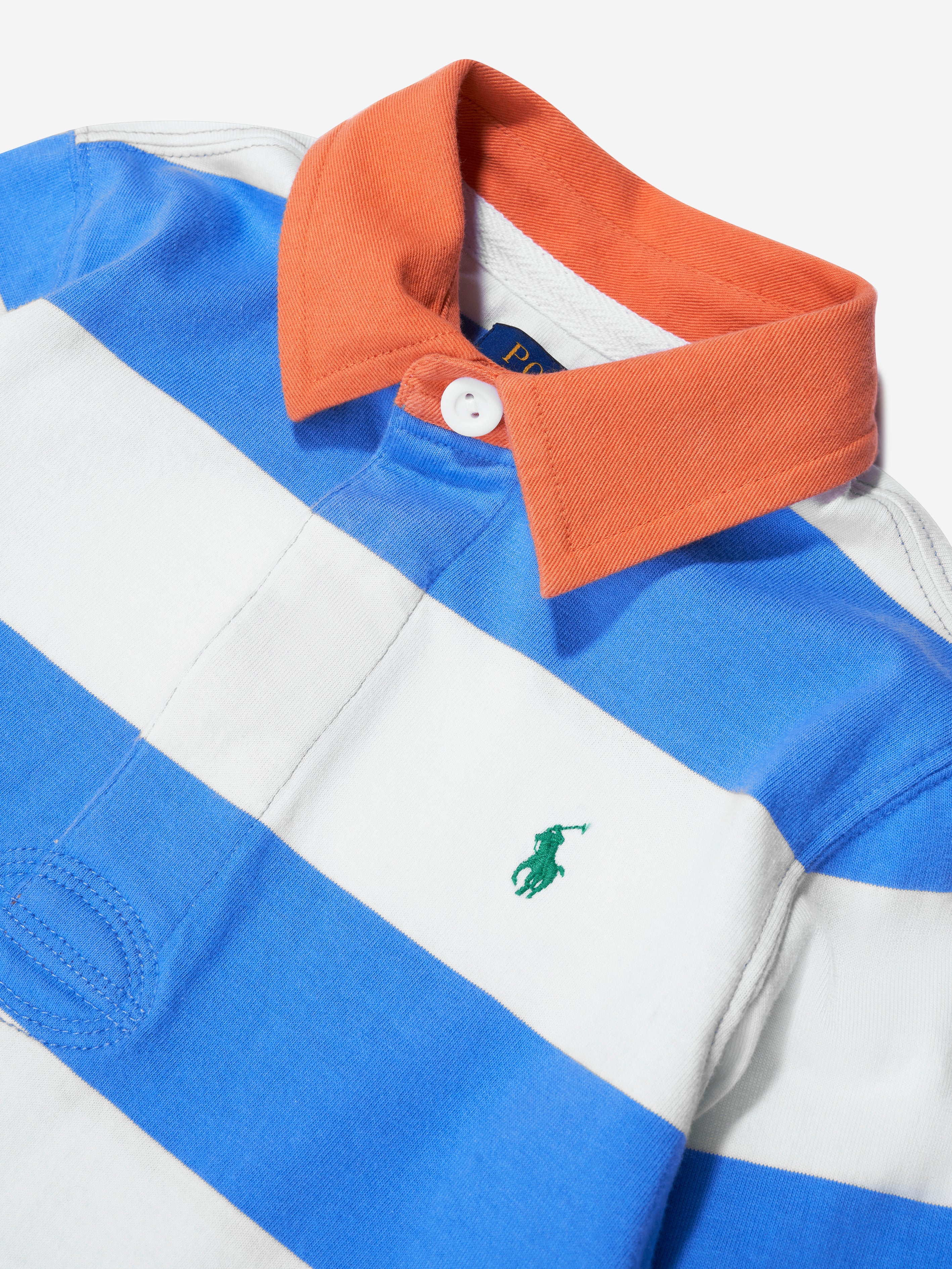 Boys Striped Rugby Shirt in Blue