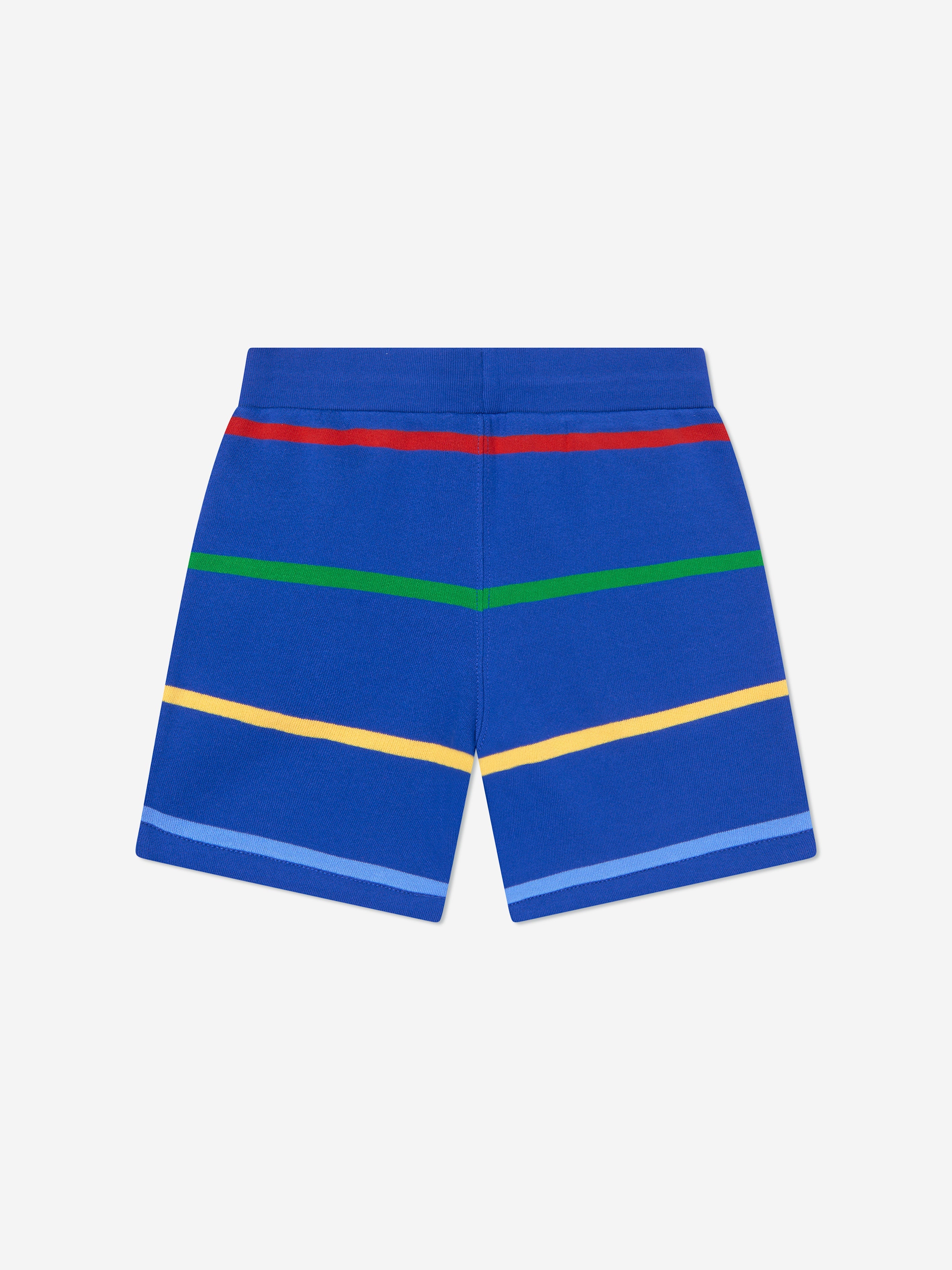 Boys Striped Logo Shorts in Blue