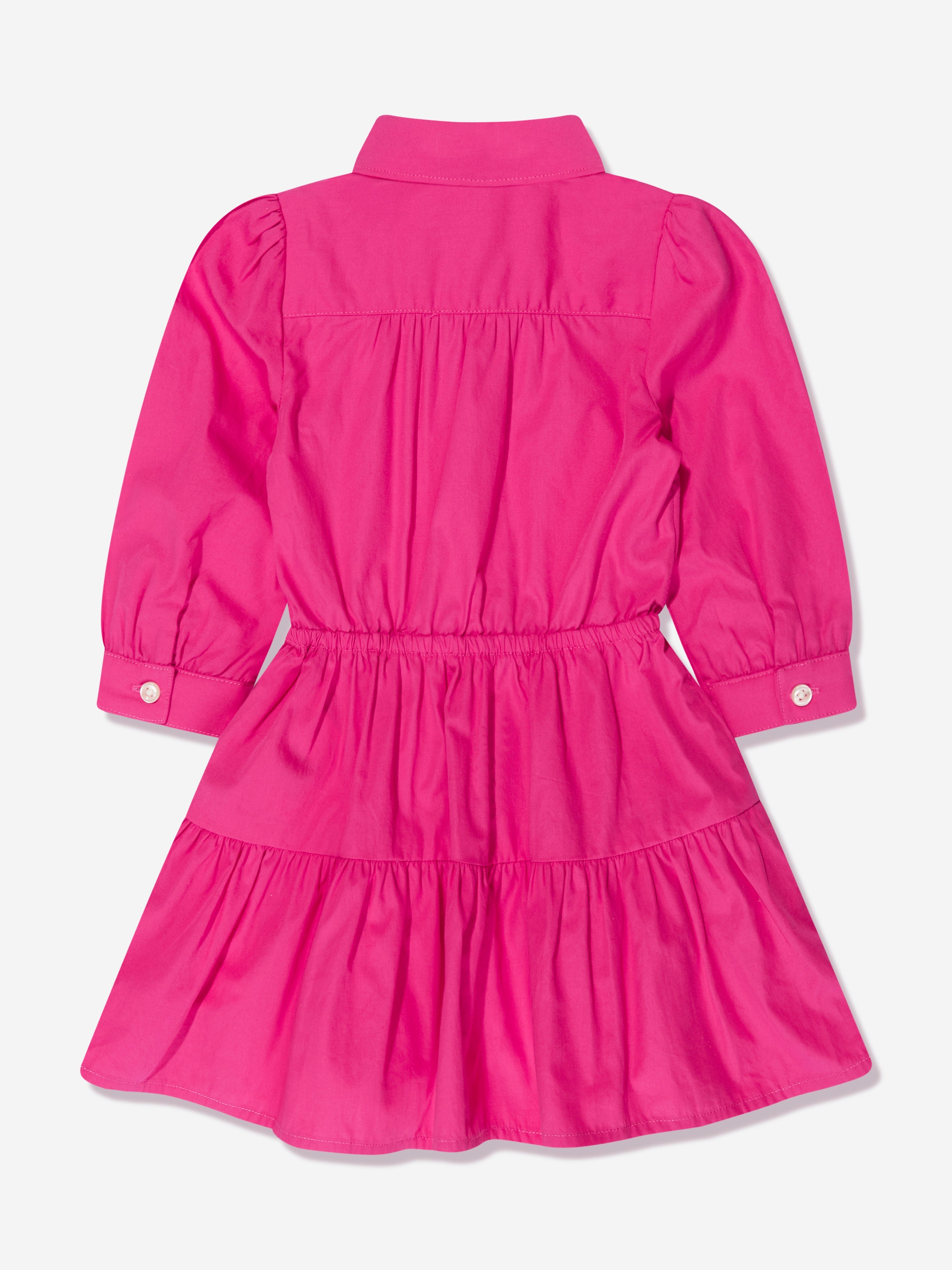 Girls Tiered Shirt Dress in Pink