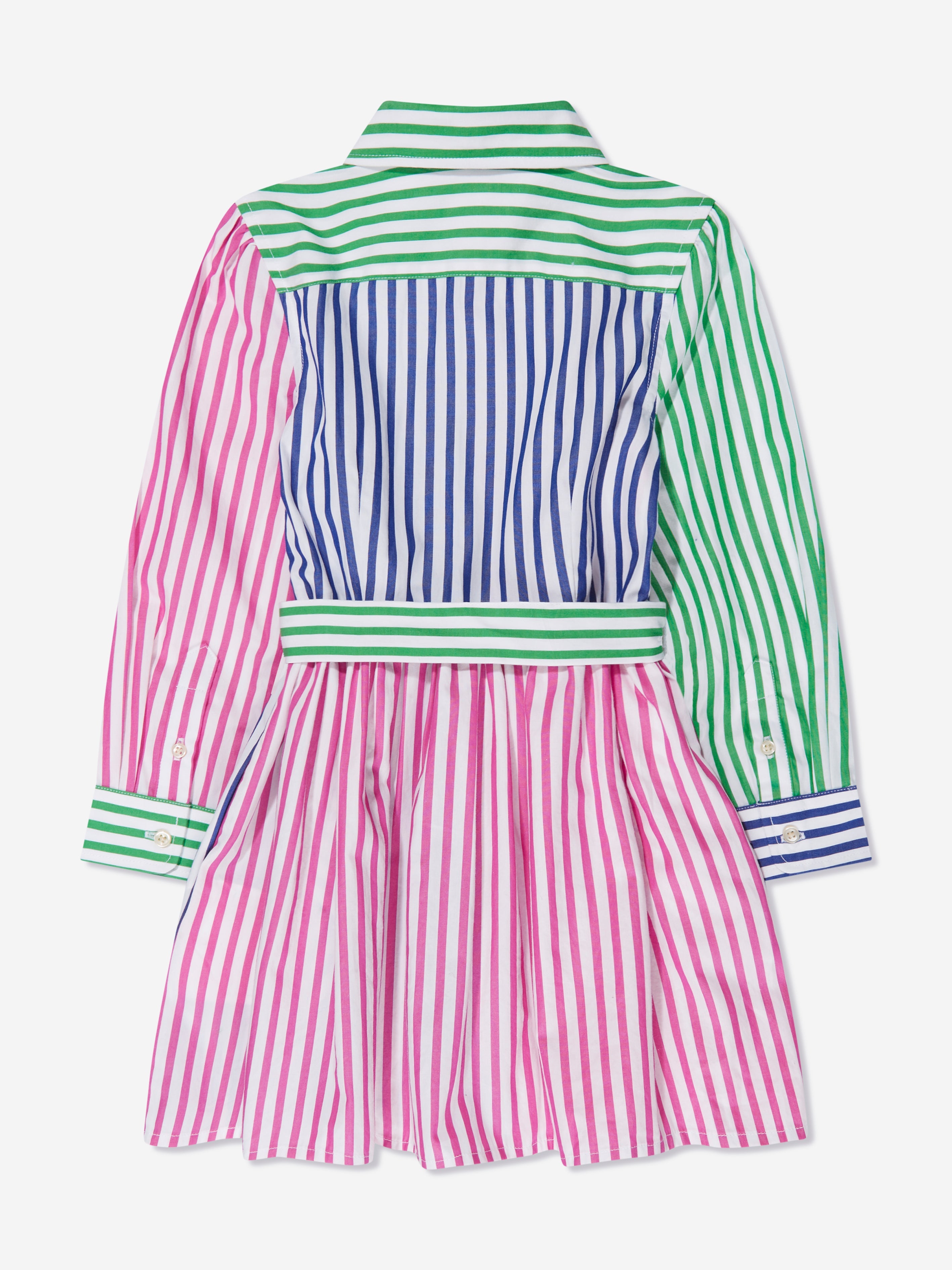 Girls Striped Shirt Dress in Multicolour