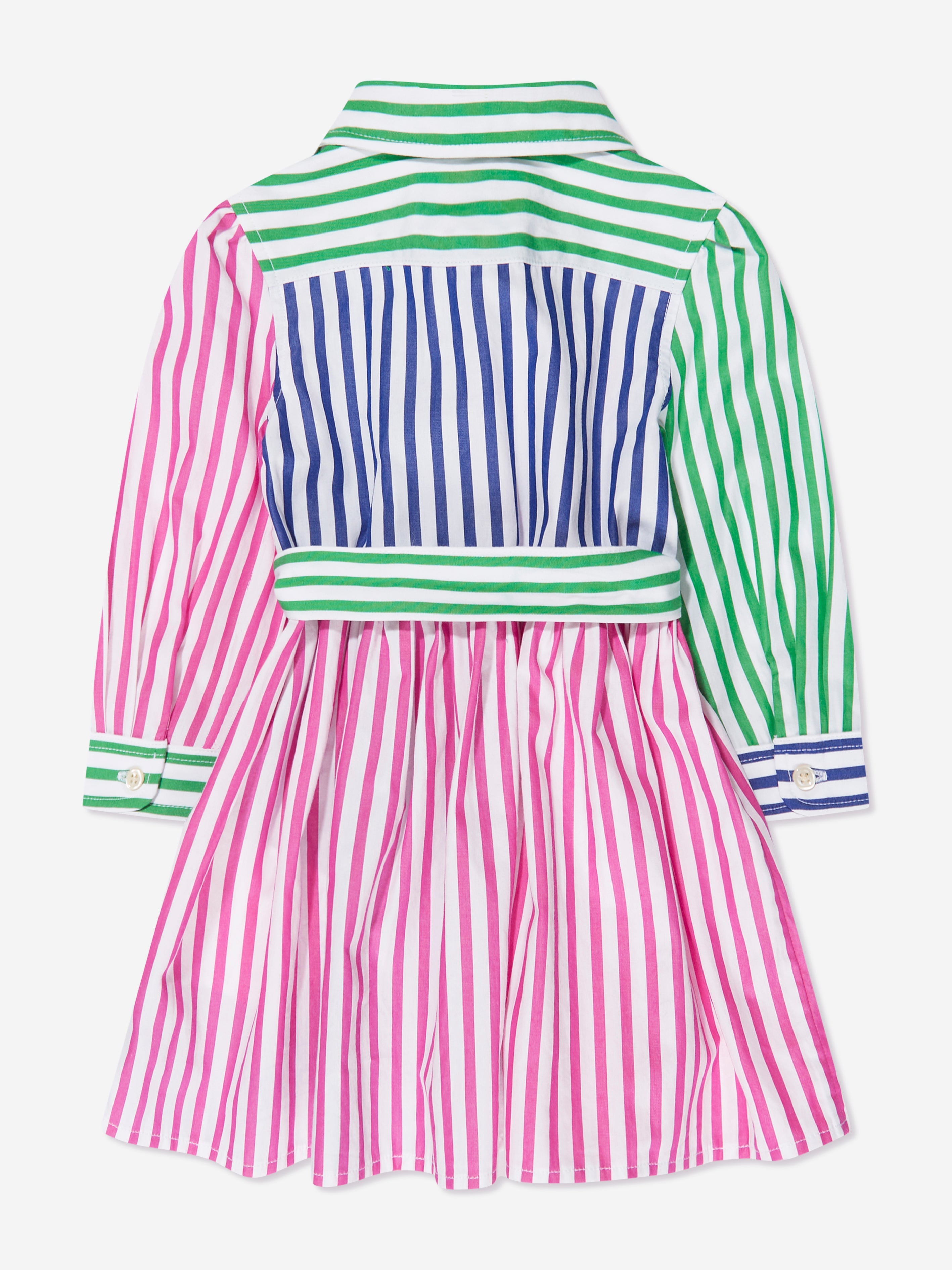 Girls Striped Shirt Dress in Multicolour