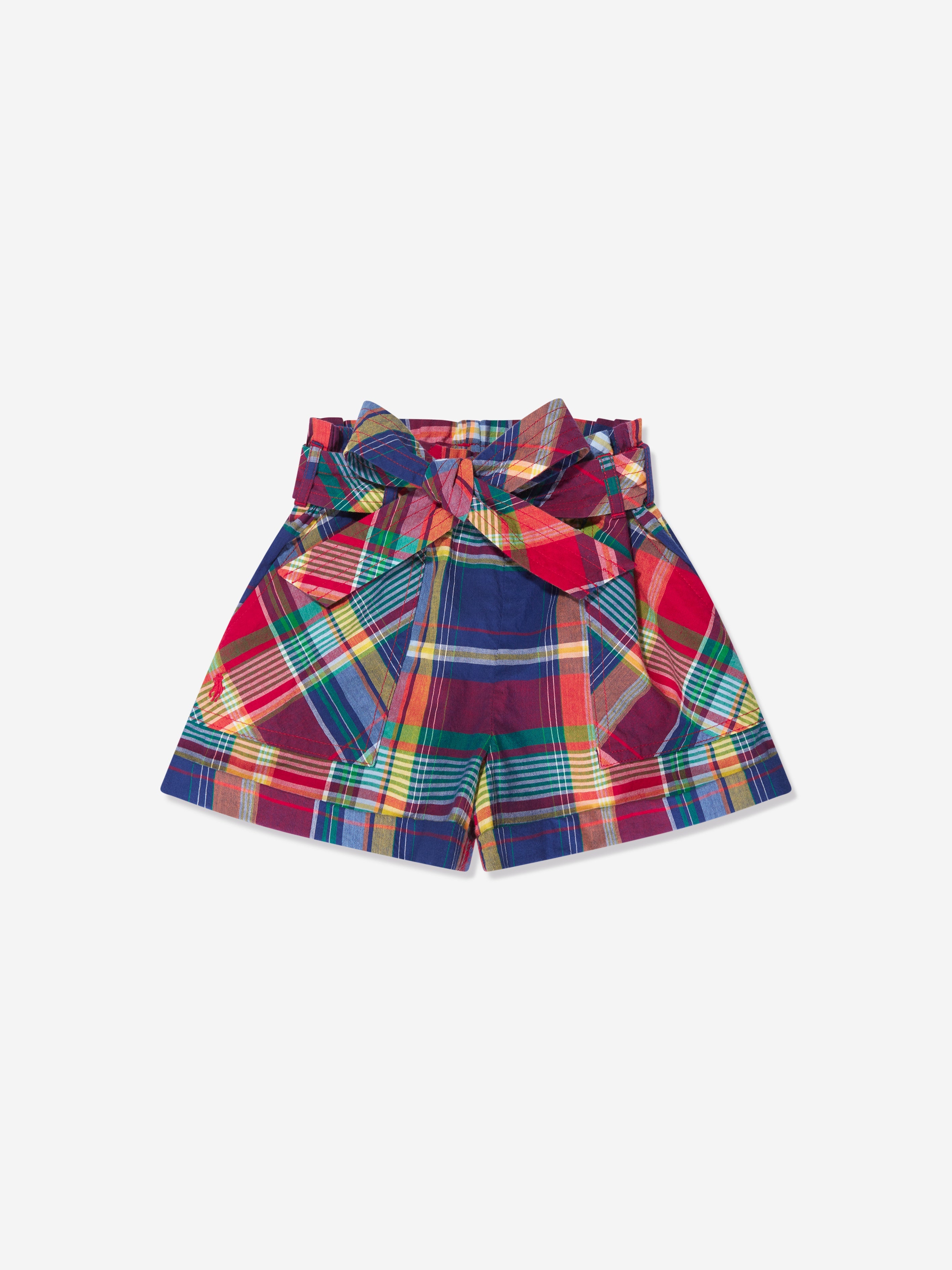 Girls Plaid Shorts in Multicolour