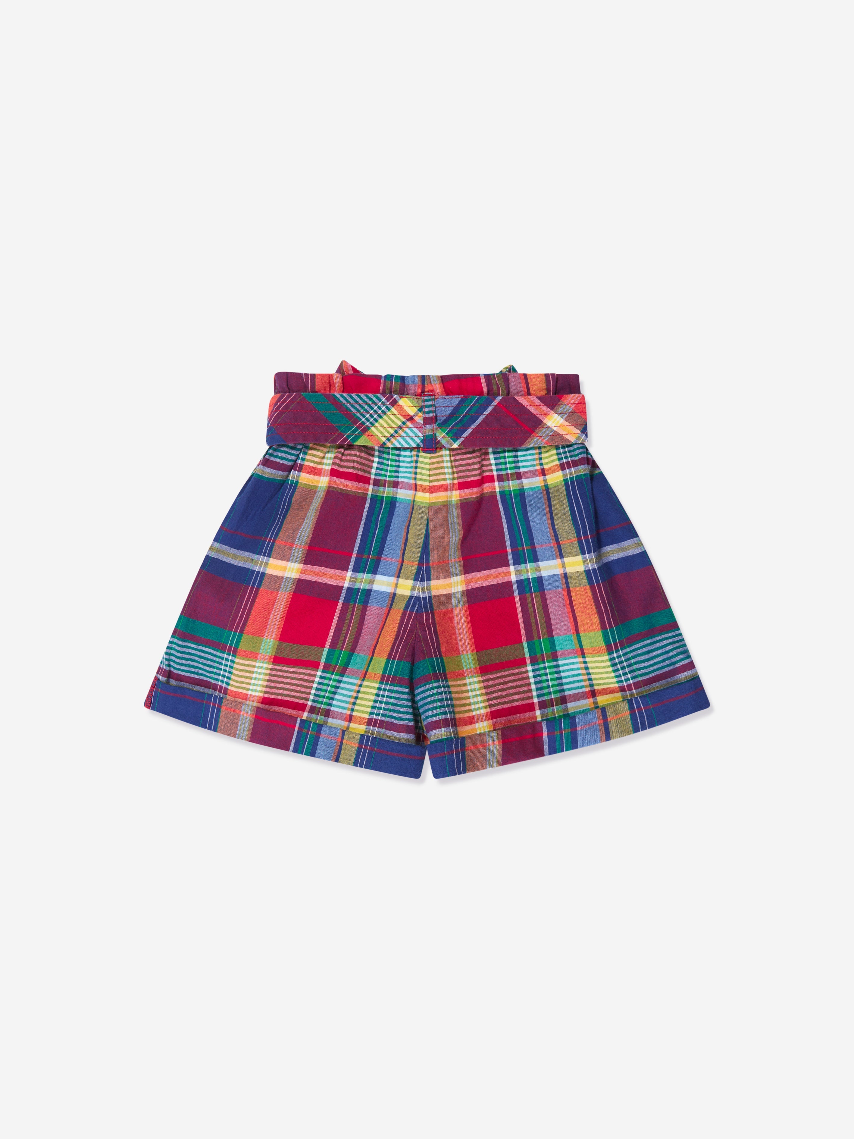 Girls Plaid Shorts in Multicolour