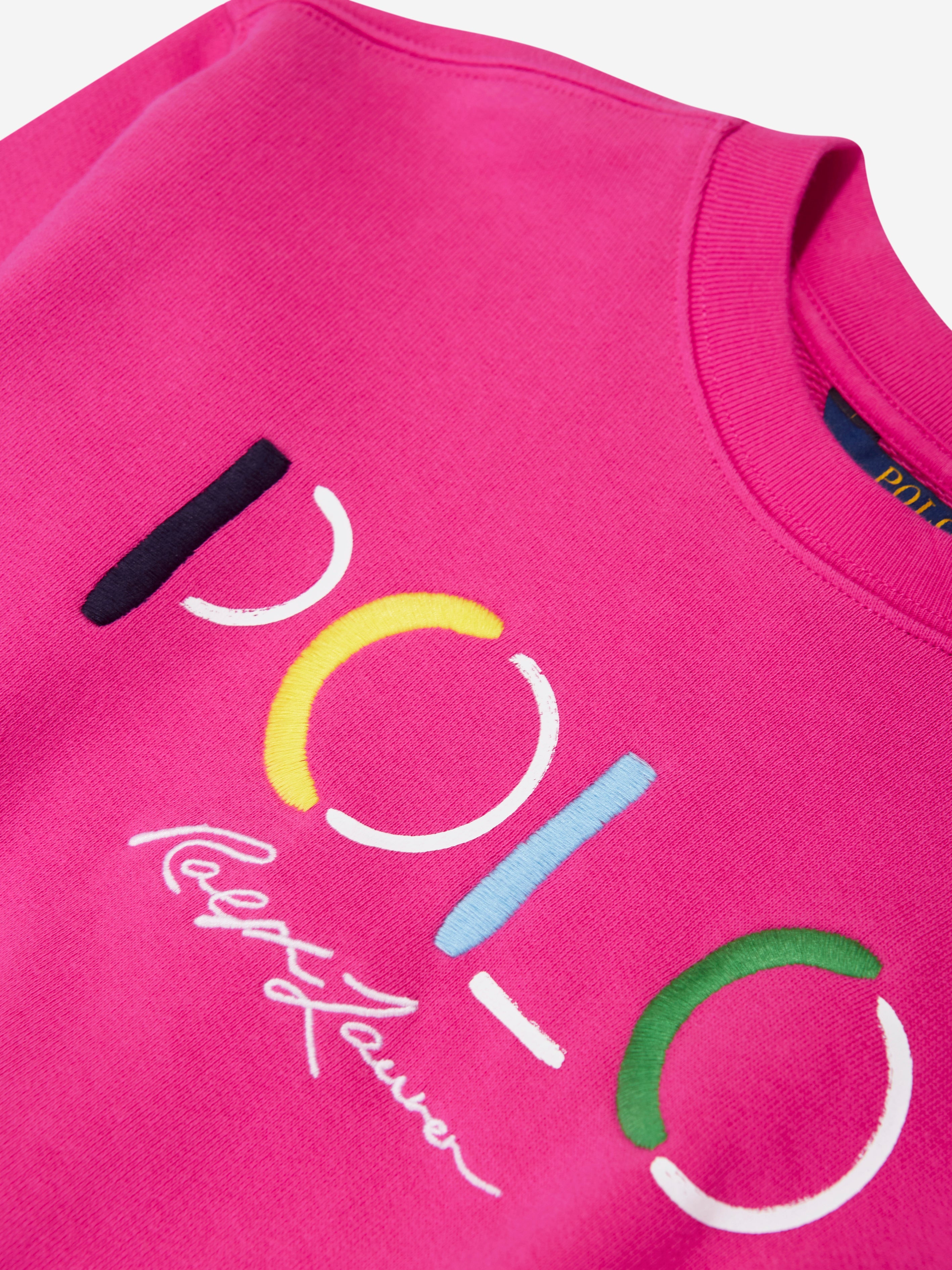 Girls Polo Sweatshirt in Pink