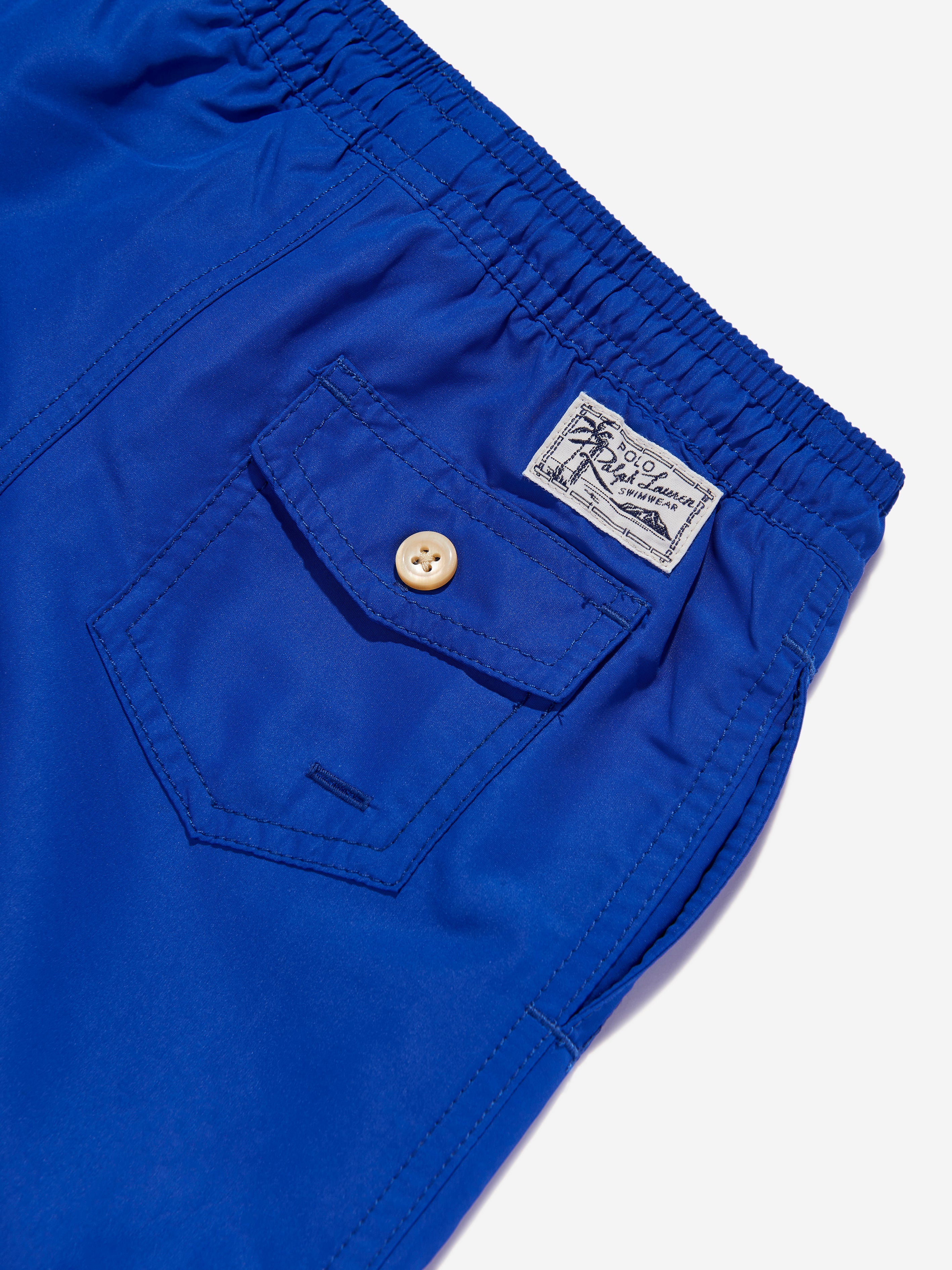 Boys Polo Bear Swim Shorts in Blue