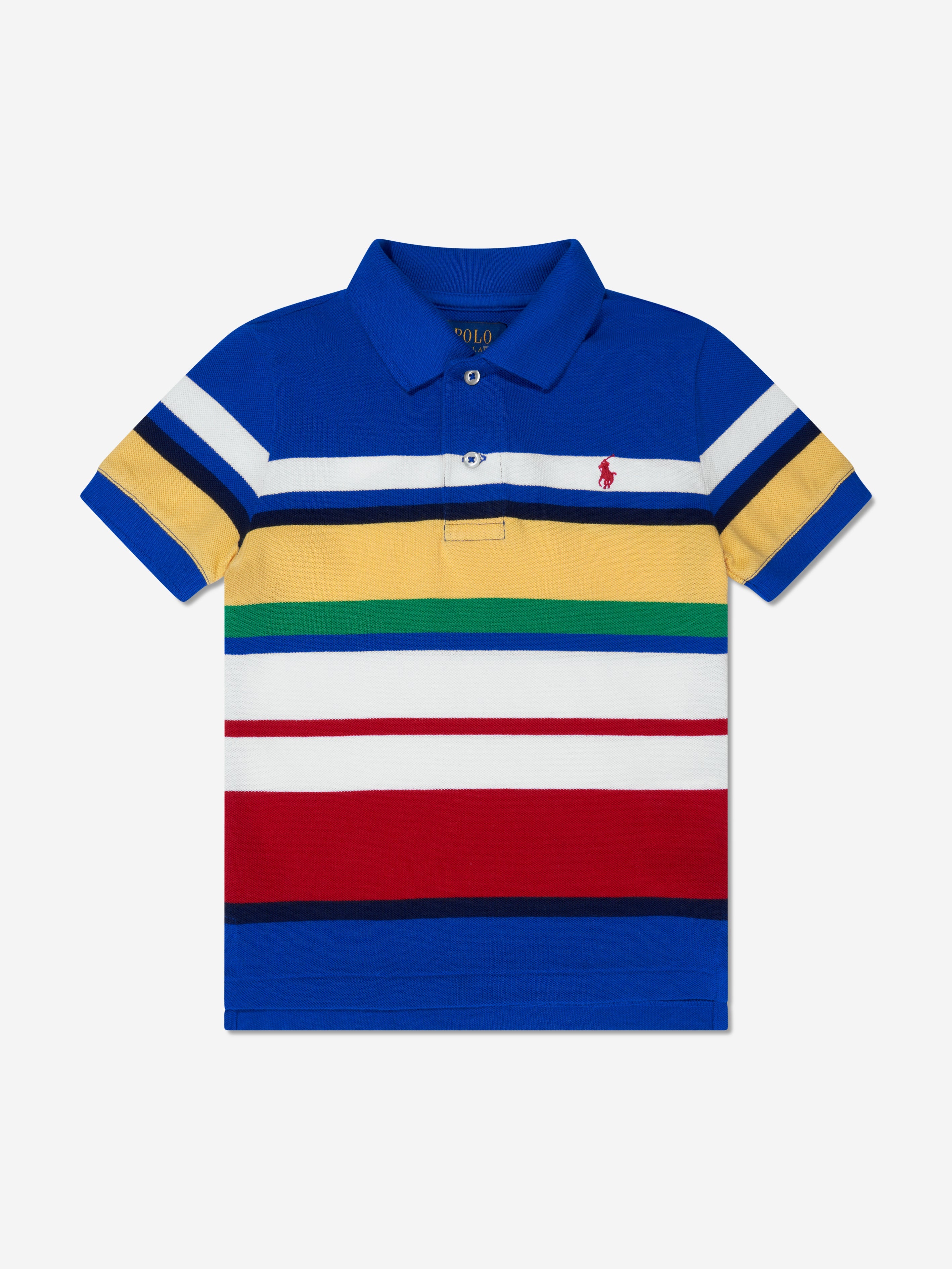 Boys Striped Polo Shirt in Multicolour