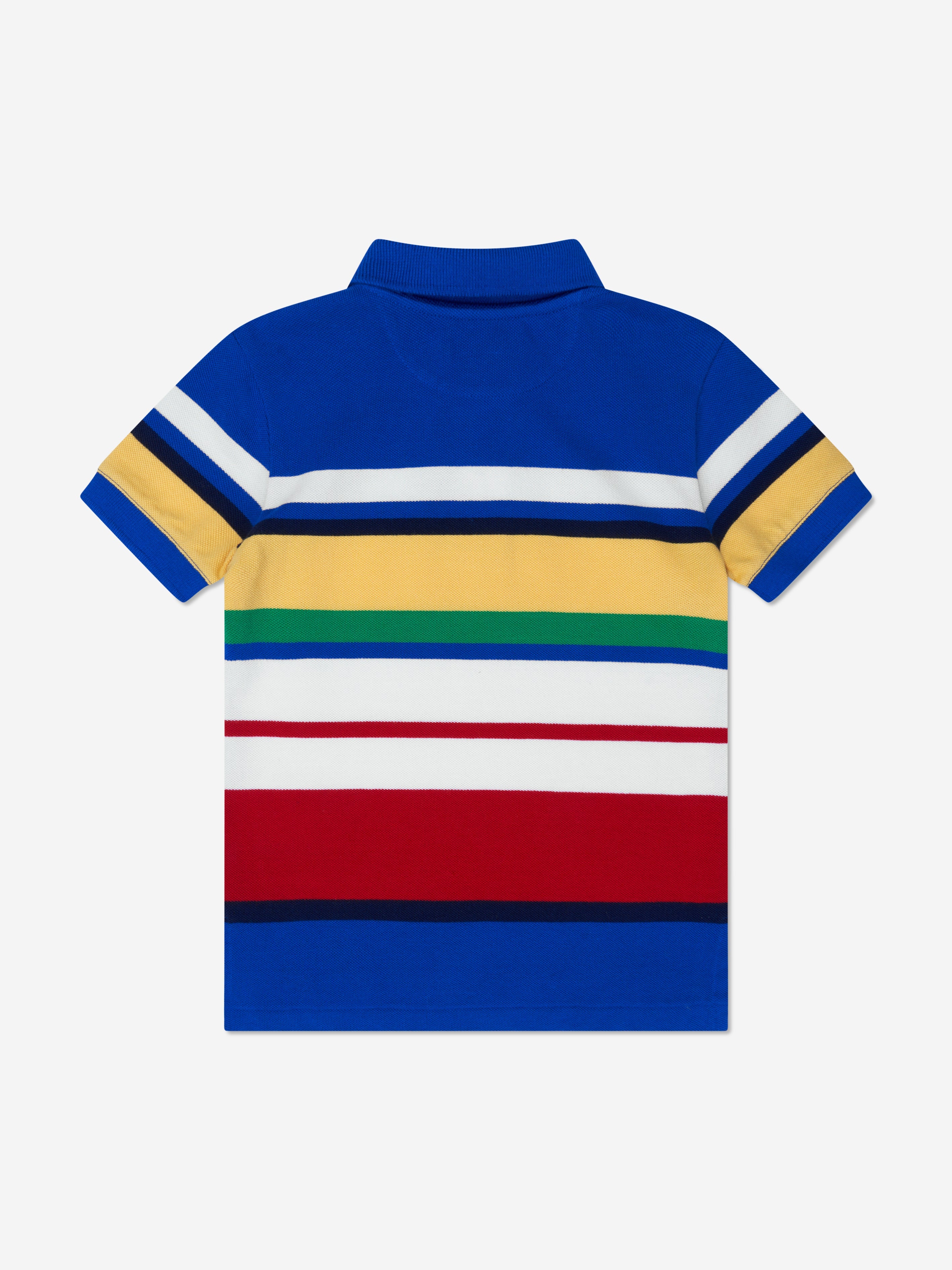 Boys Striped Polo Shirt in Multicolour