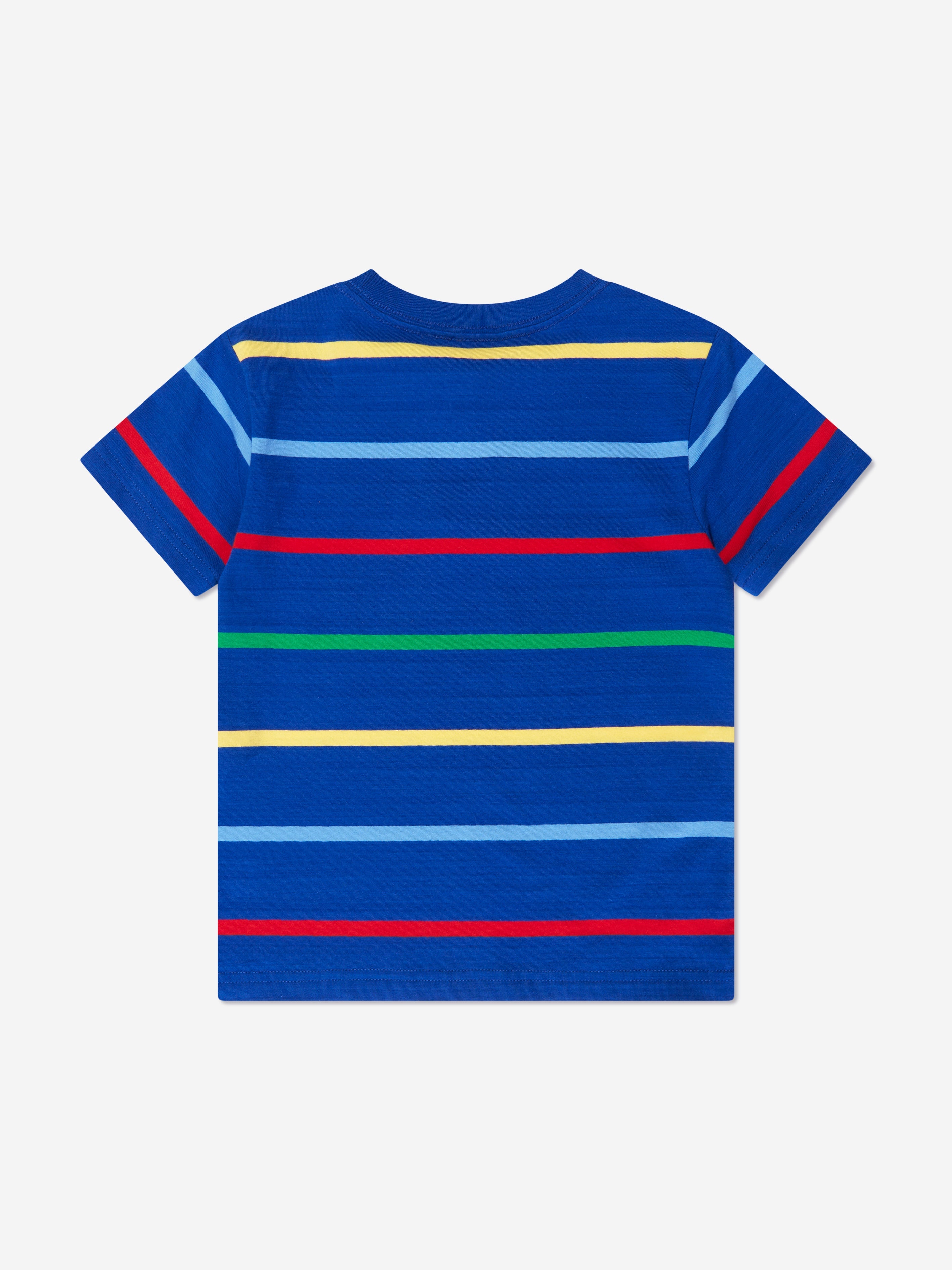 Boys Striped Logo T-Shirt in Blue