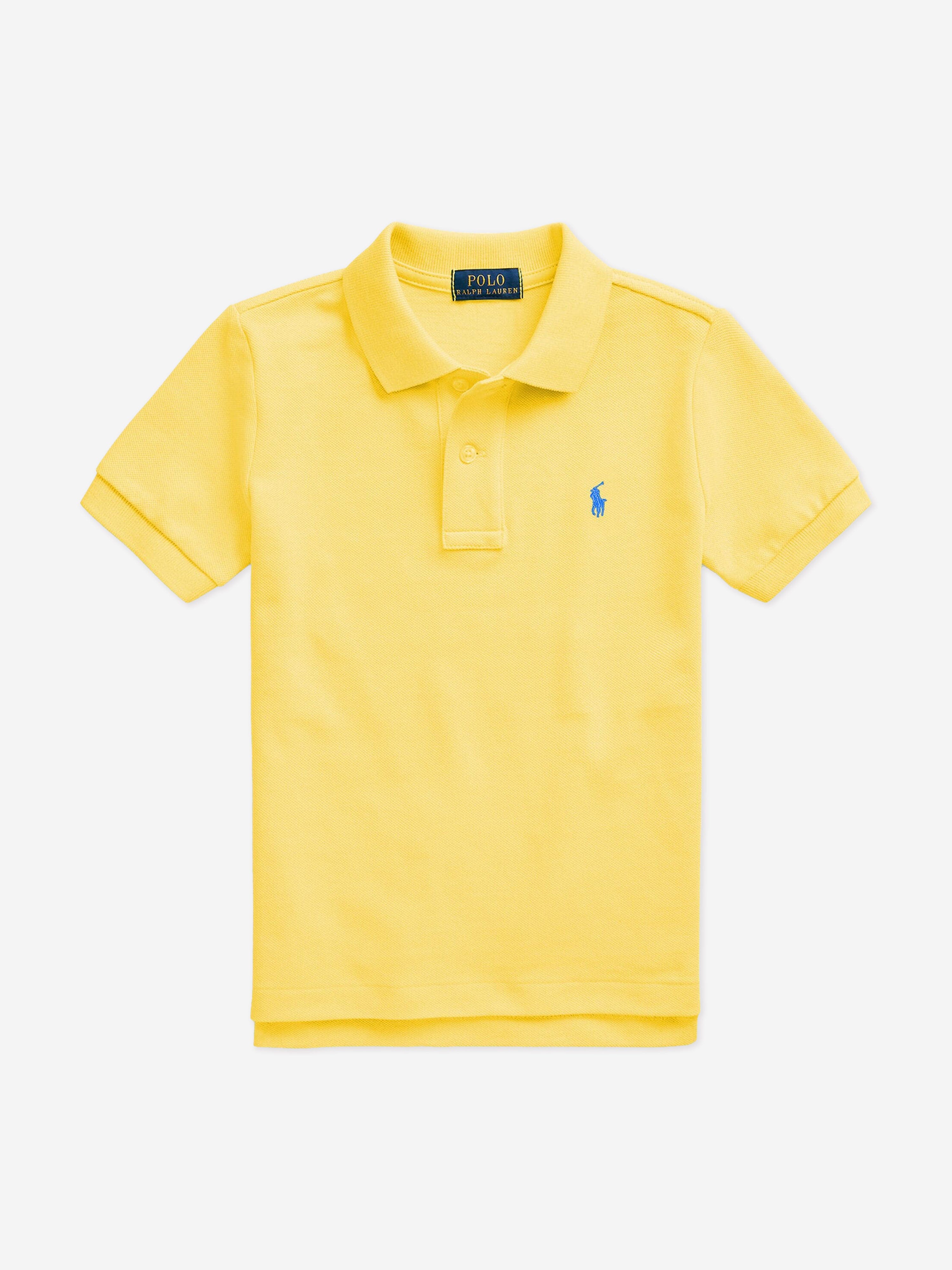 Ralph Lauren Boys Logo Polo Shirt in Yellow