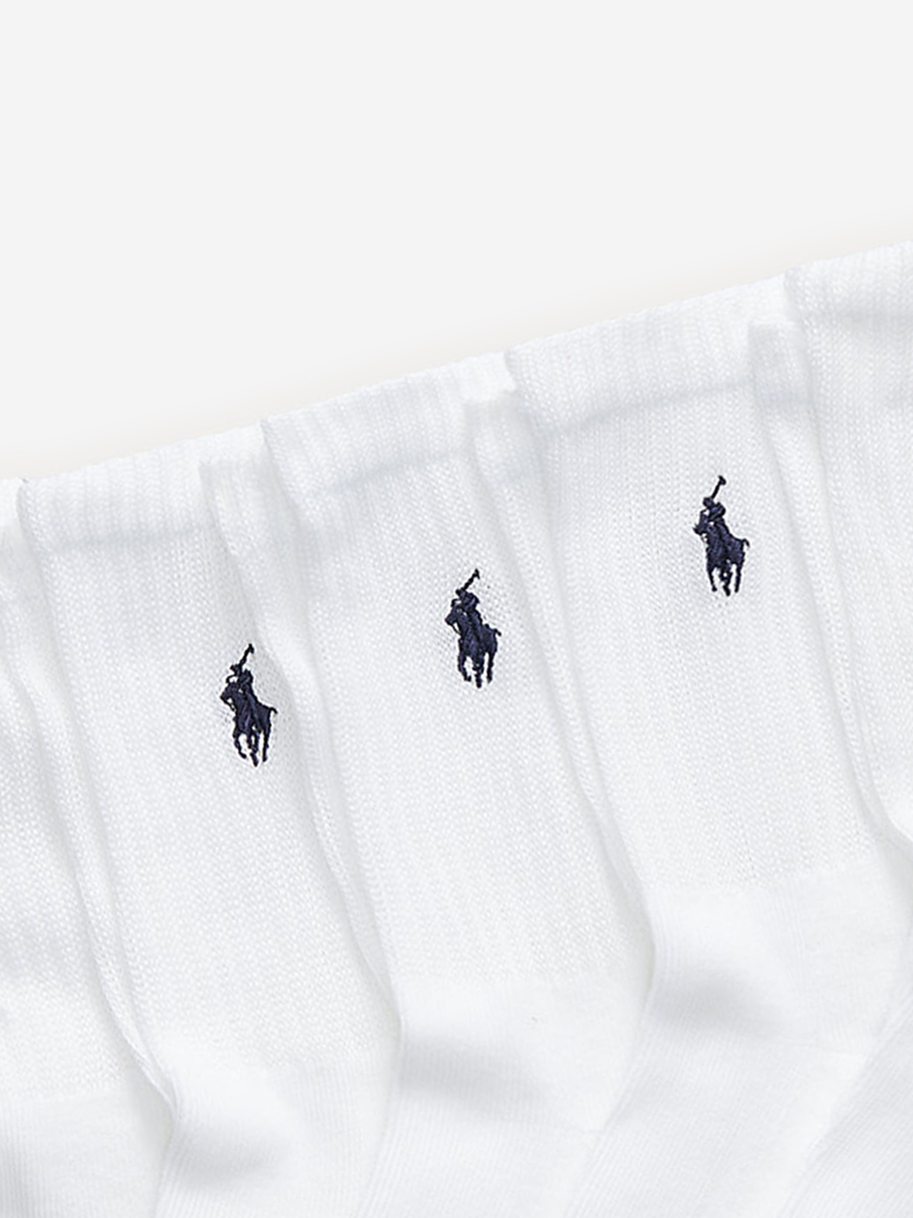 Ralph Lauren Boys Athletic 6 Pack Socks Set in White