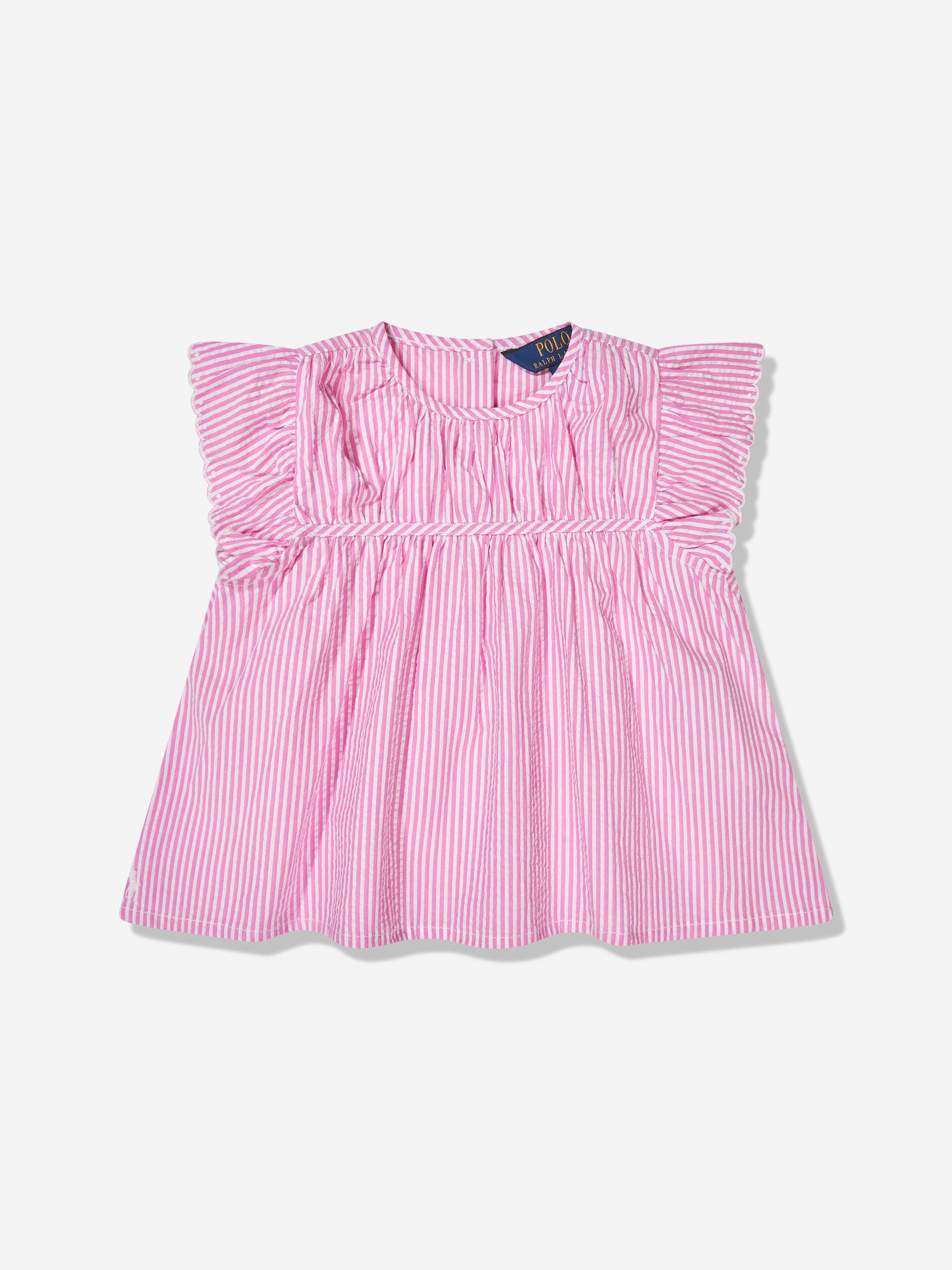 Girls Striped Blouse in Pink