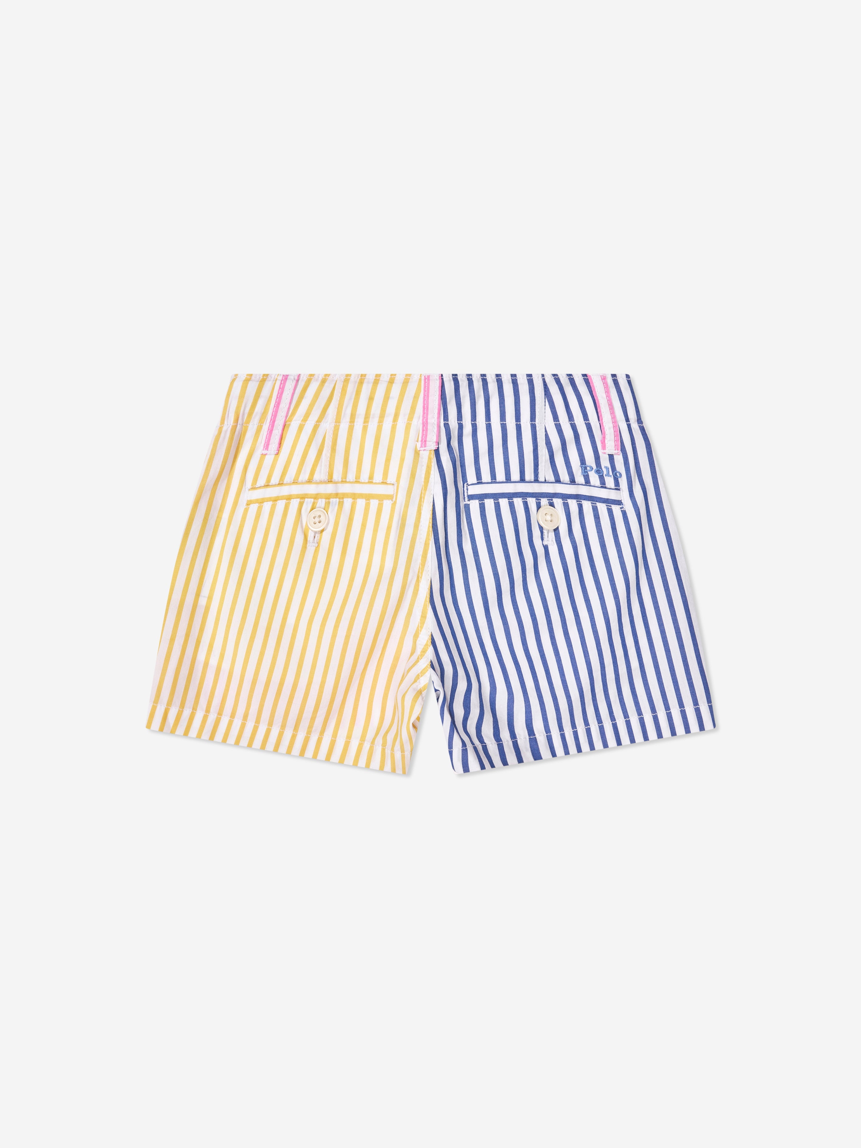 Girls Striped Cotton Shorts in Multicolour