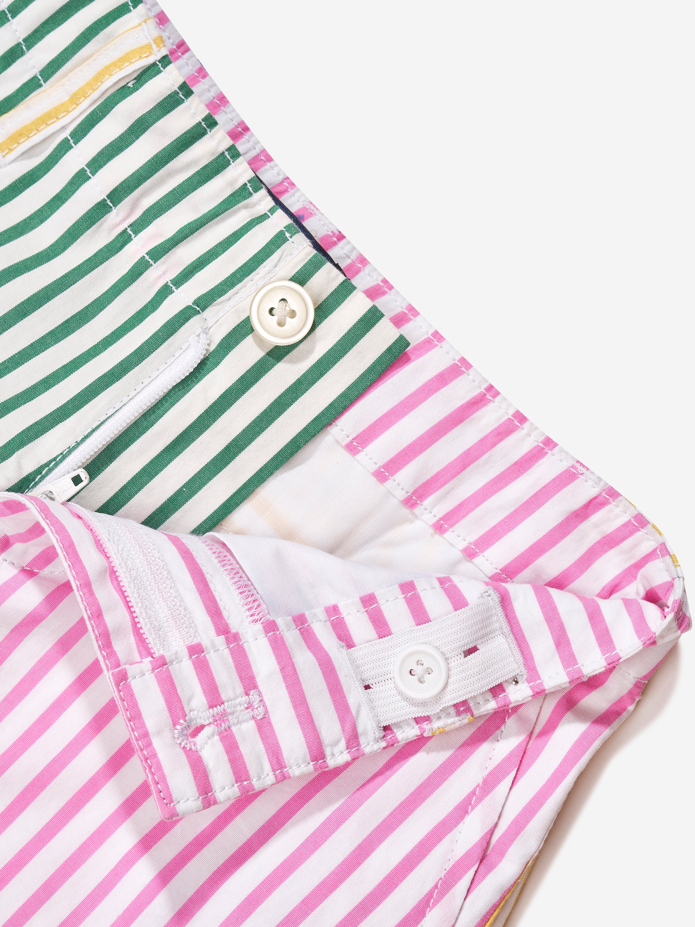 Girls Striped Cotton Shorts in Multicolour