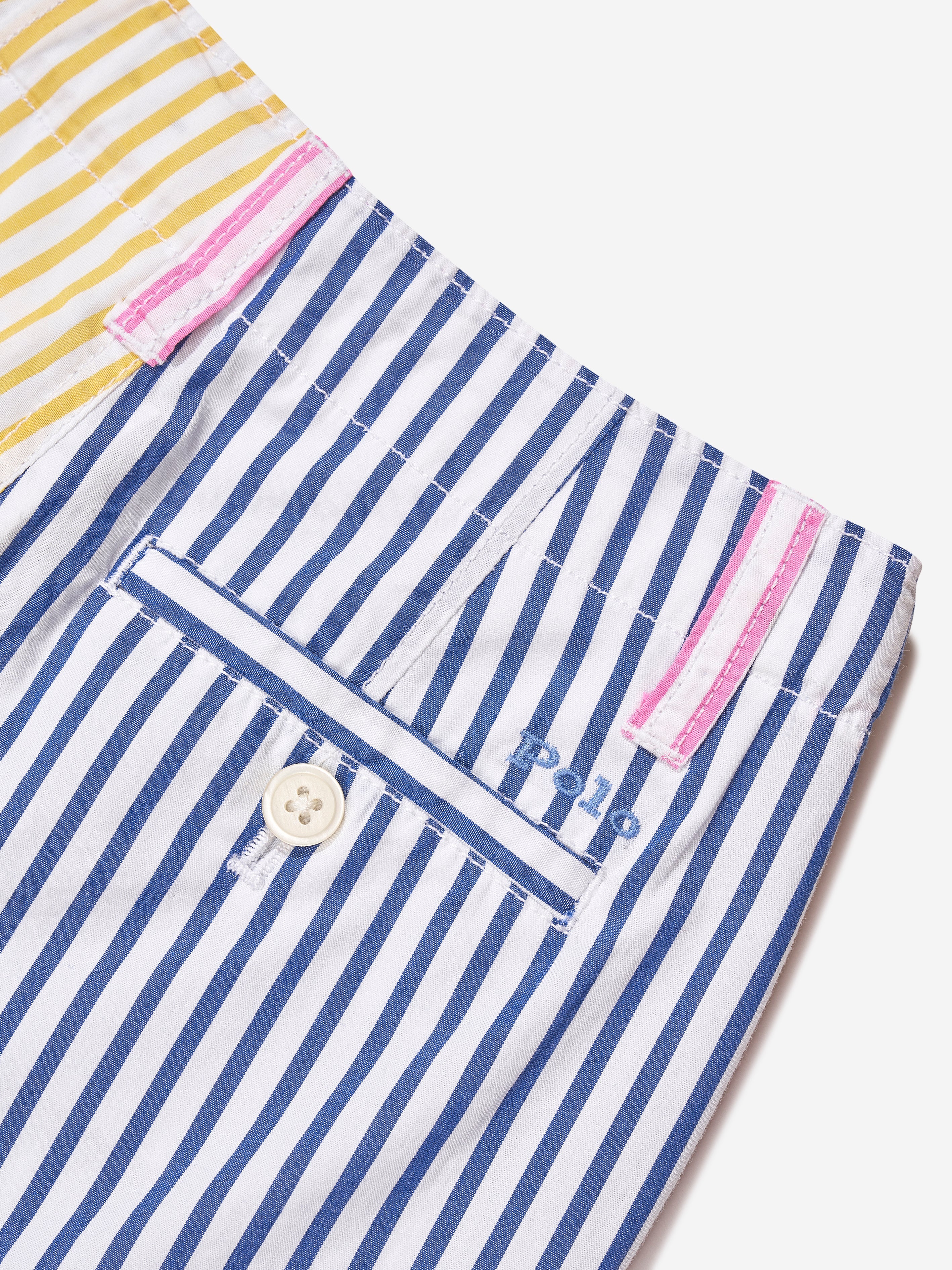 Girls Striped Cotton Shorts in Multicolour