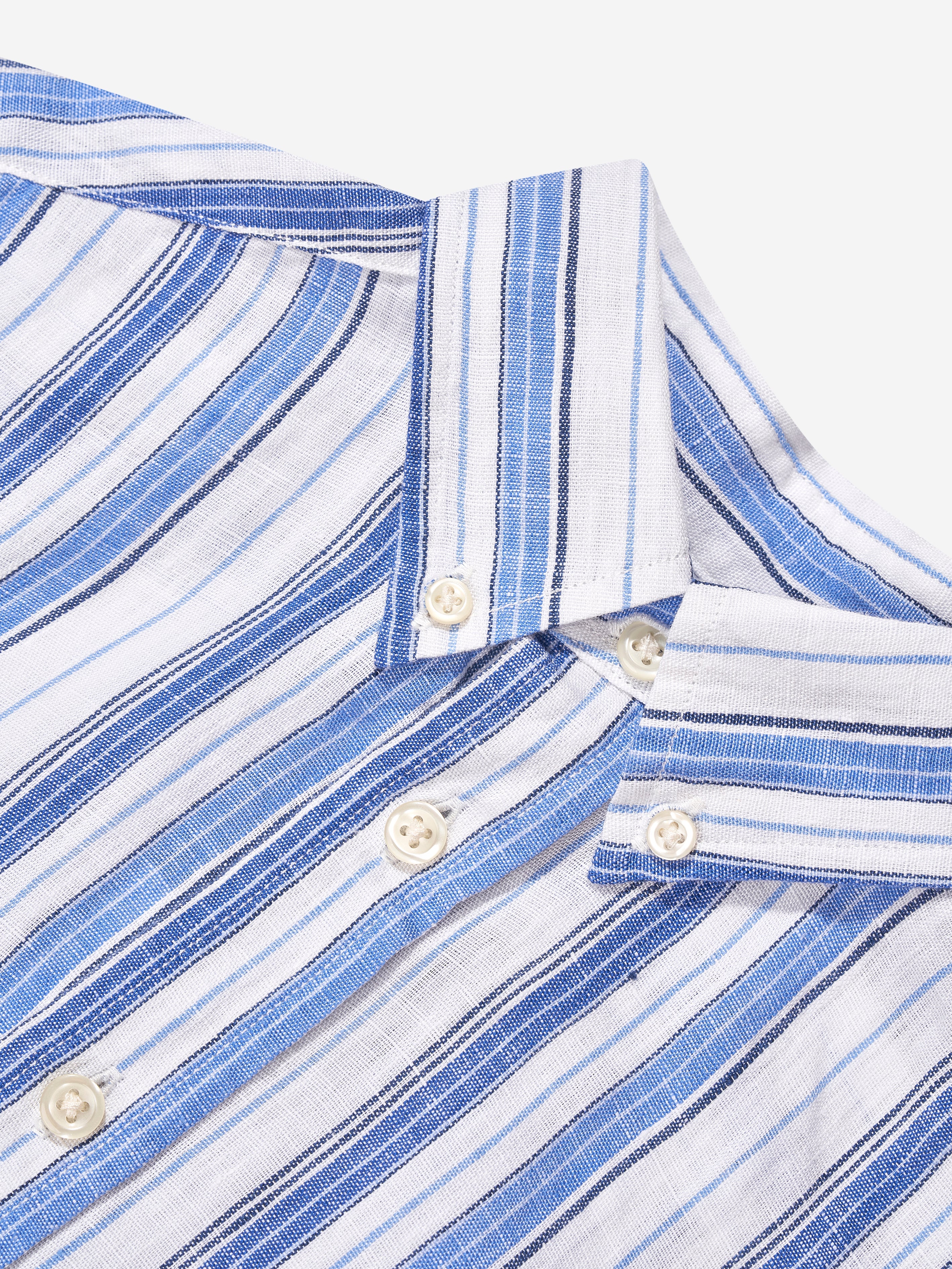 Boys Striped Short Sleeve Shirt in Blue