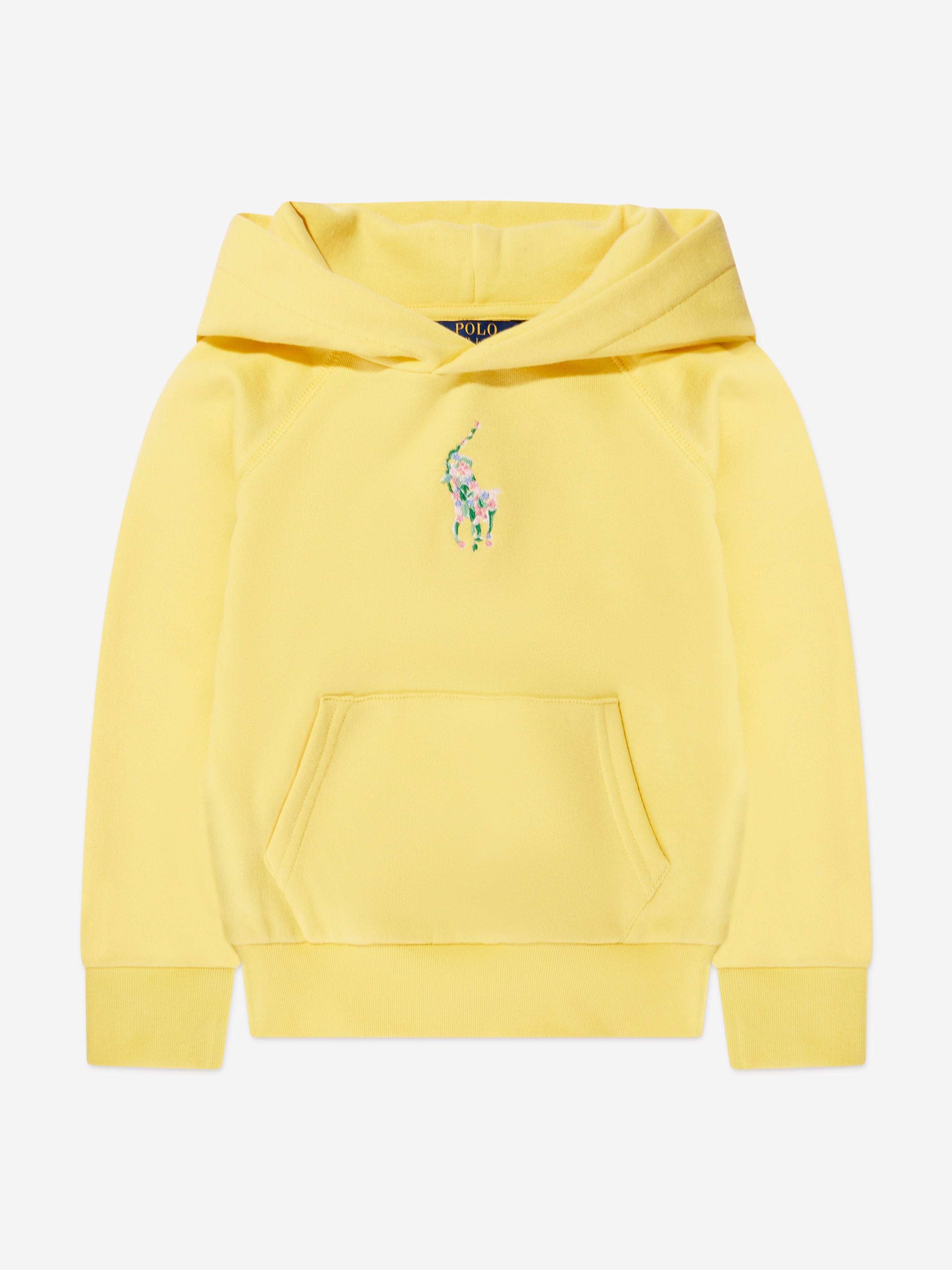 Ralph Lauren Girls Logo Hoodie in Yellow