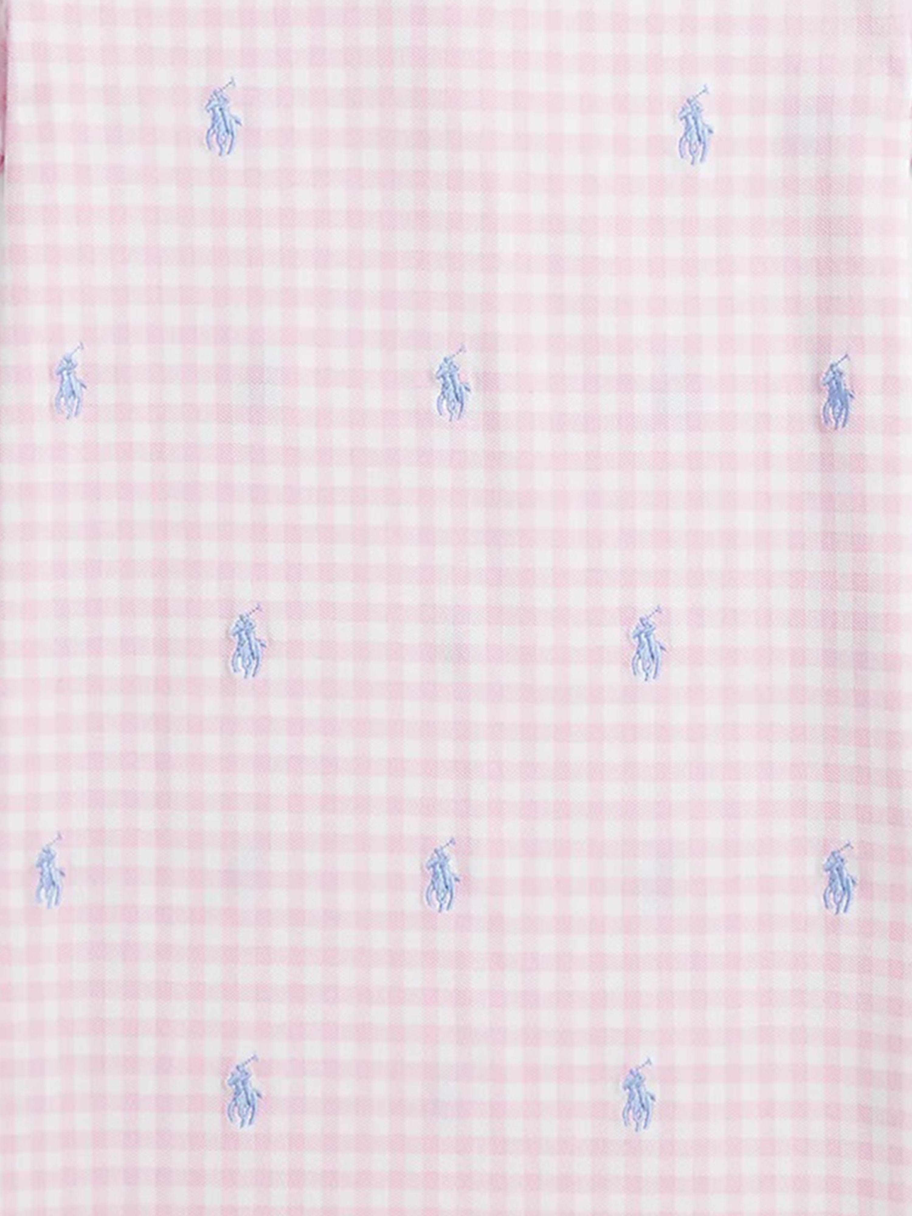 Ralph Lauren Girls Gingham Polo Dress in Pink