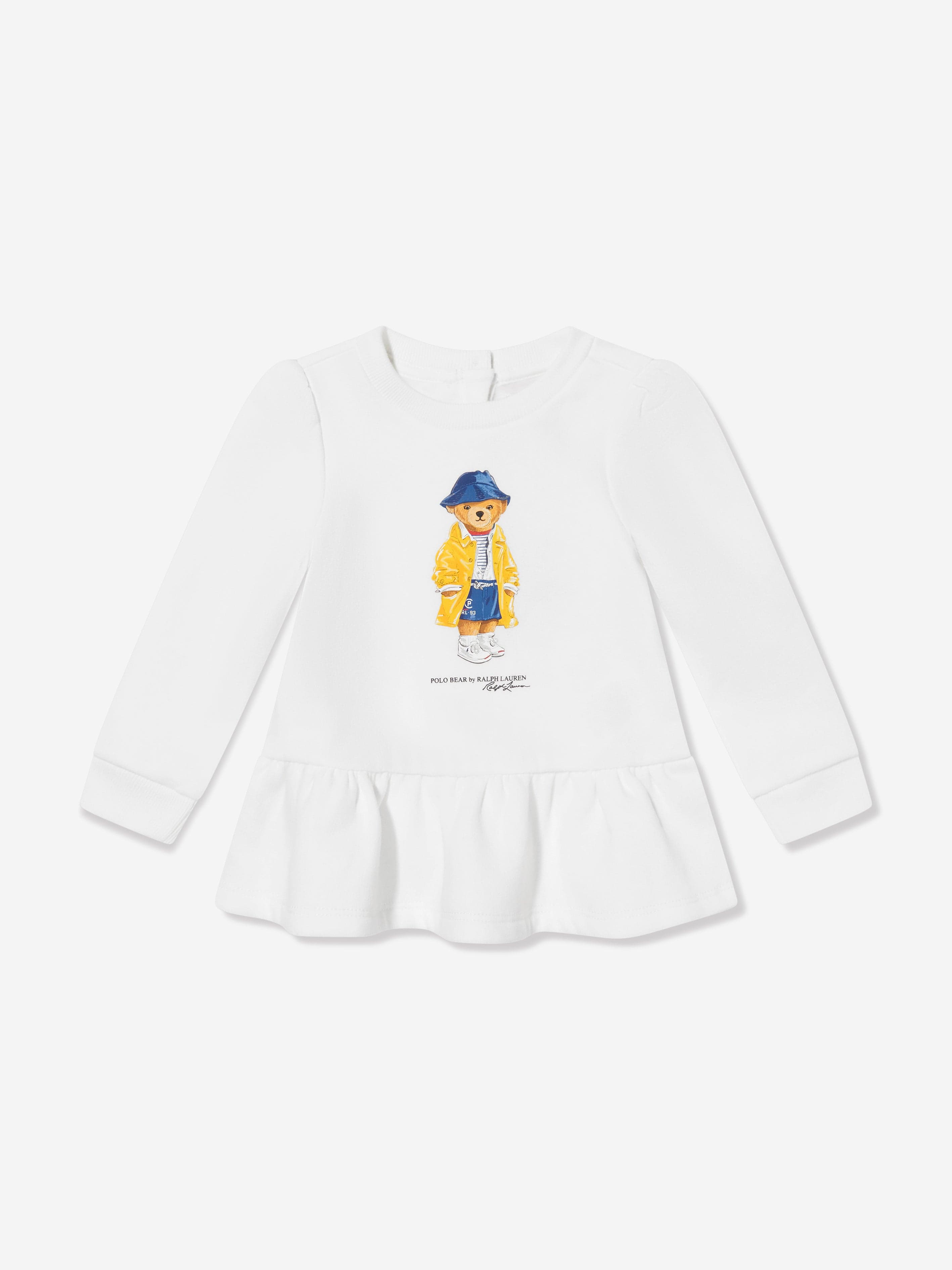 Baby Girls Bear Leggings Set in White