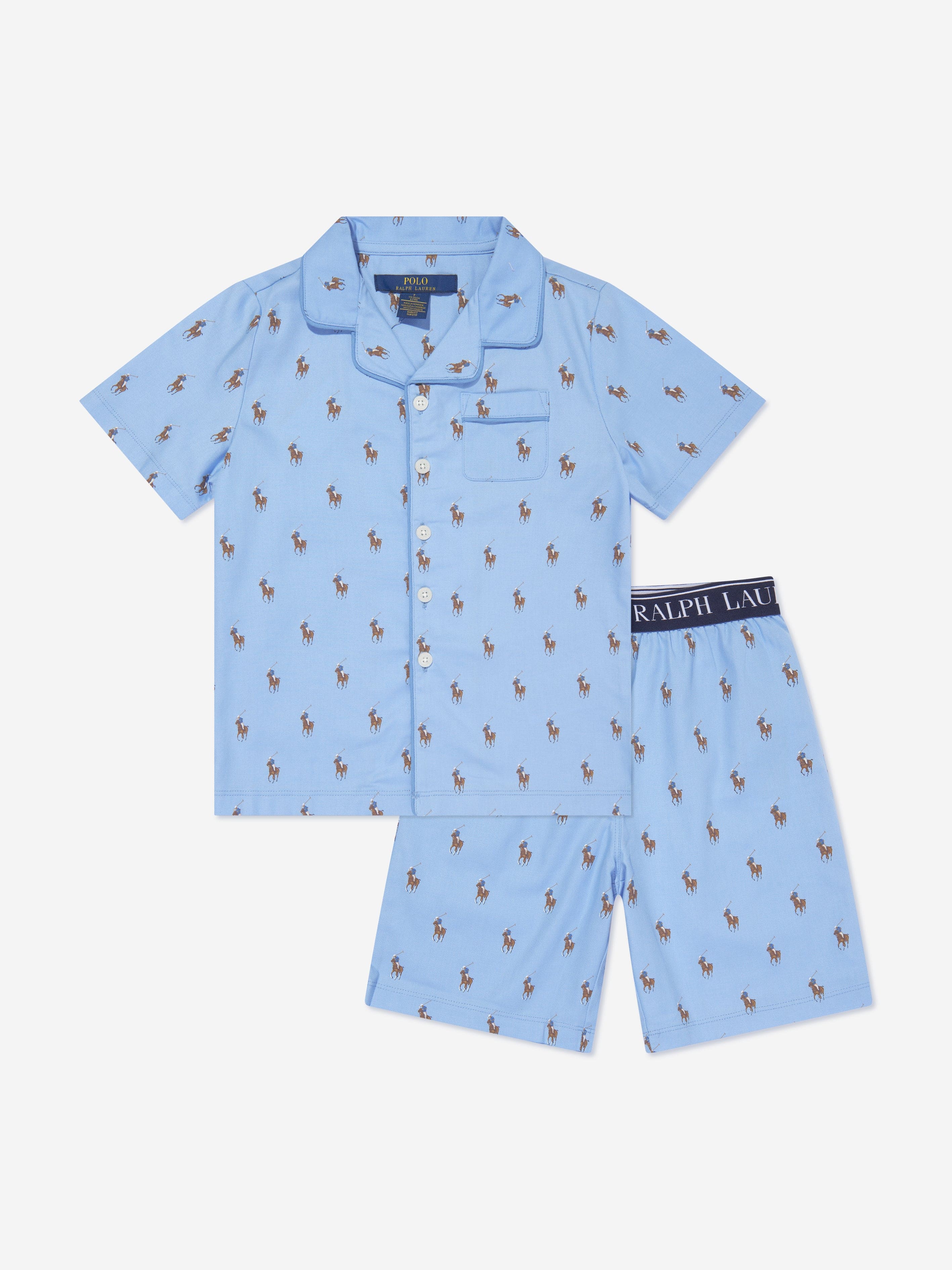 Ralph Lauren Boys Pyjamas Short Set in Blue