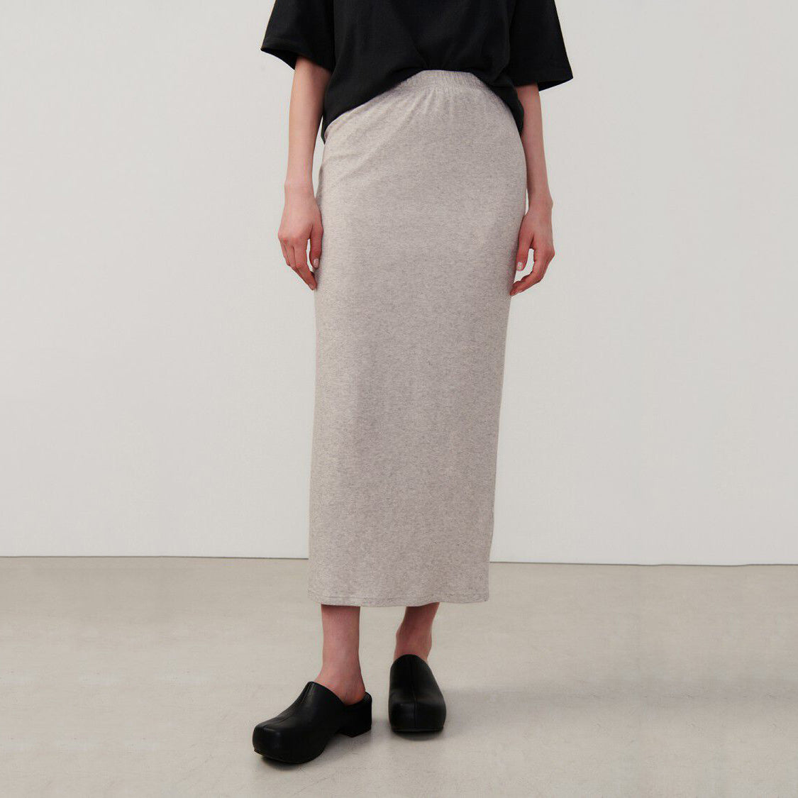 Women Light Grey Cotton Skirt