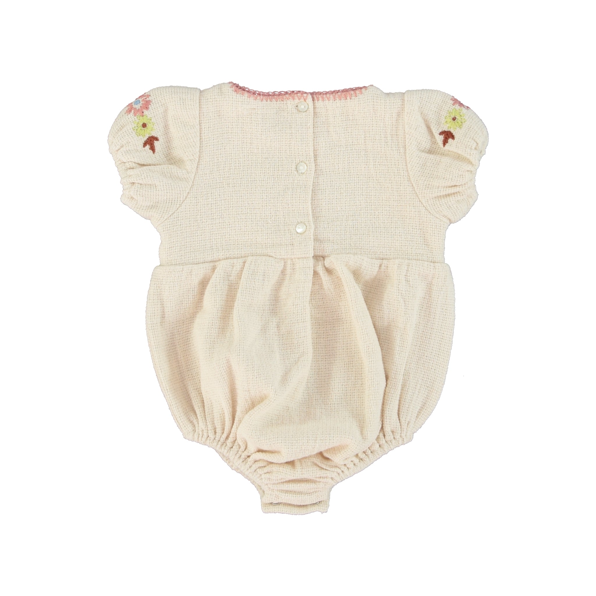 Baby Girls Beige Cotton Babysuit