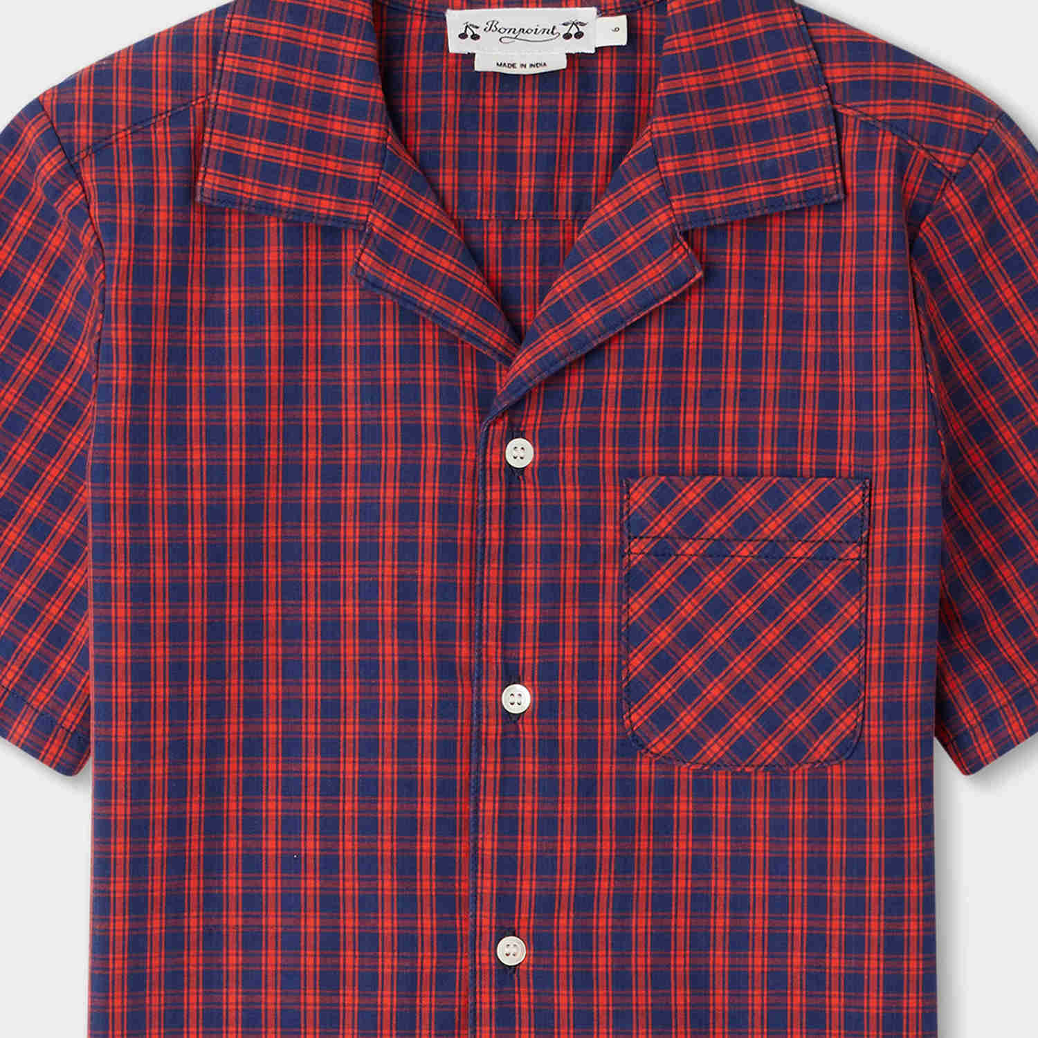 Boys Red Check Cotton Shirt