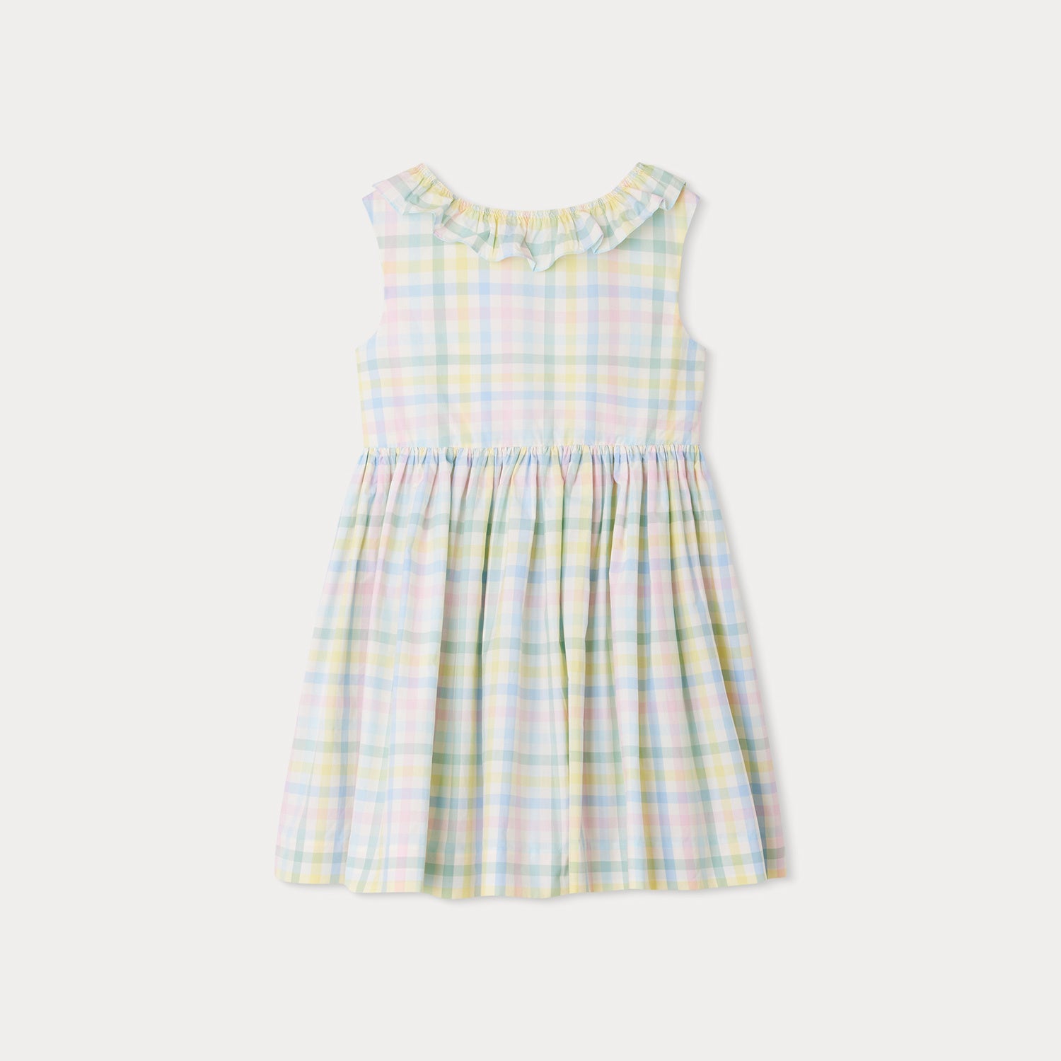 Girls Multicolor Check Cotton Dress