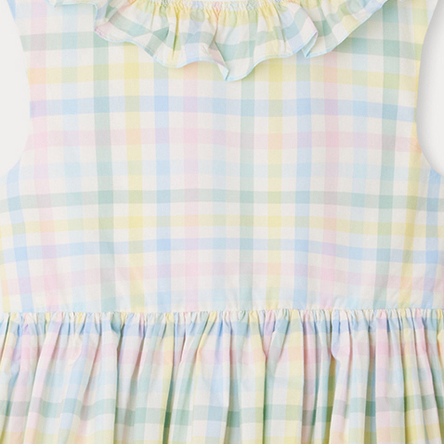 Girls Multicolor Check Cotton Dress