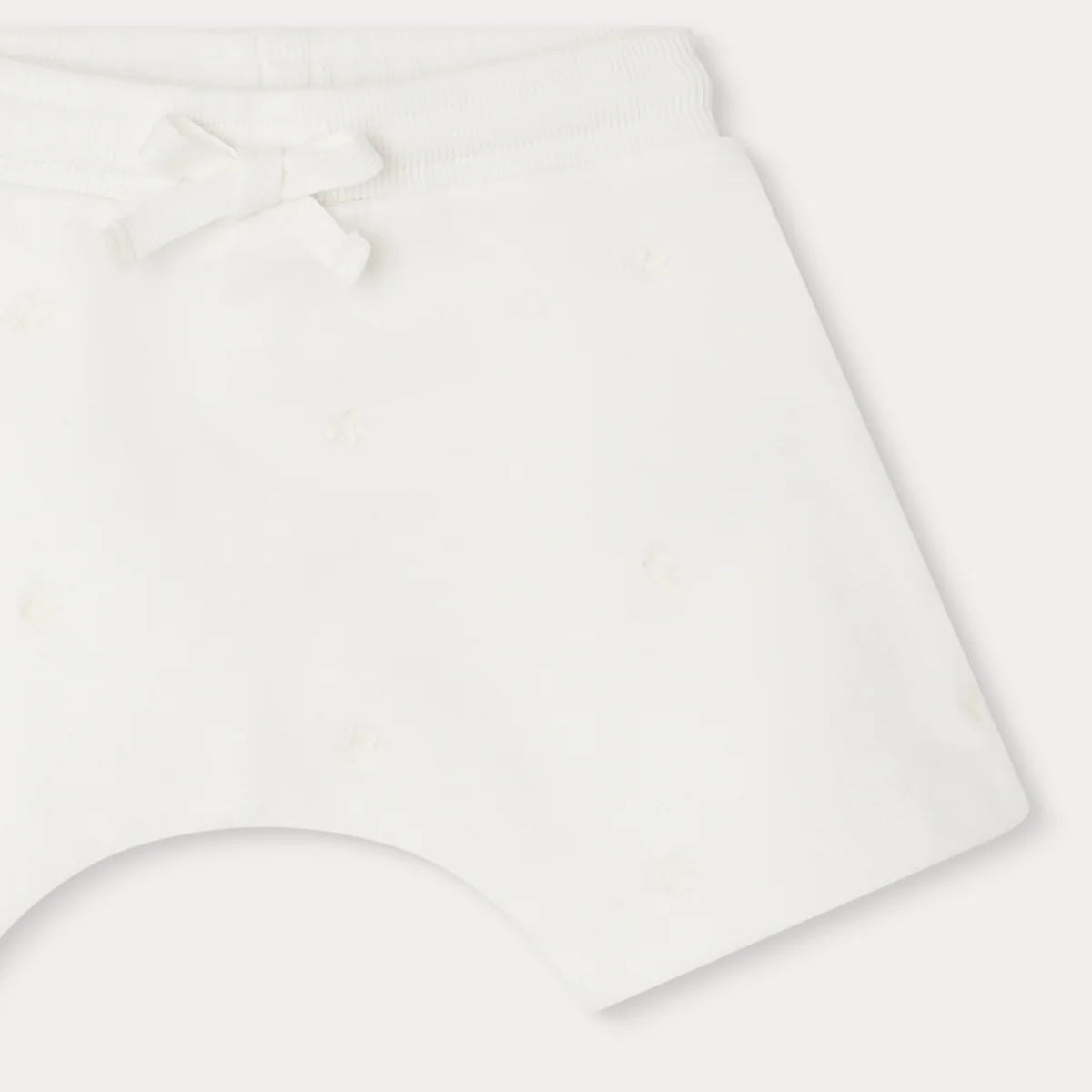 Baby Girls White Cotton Shorts