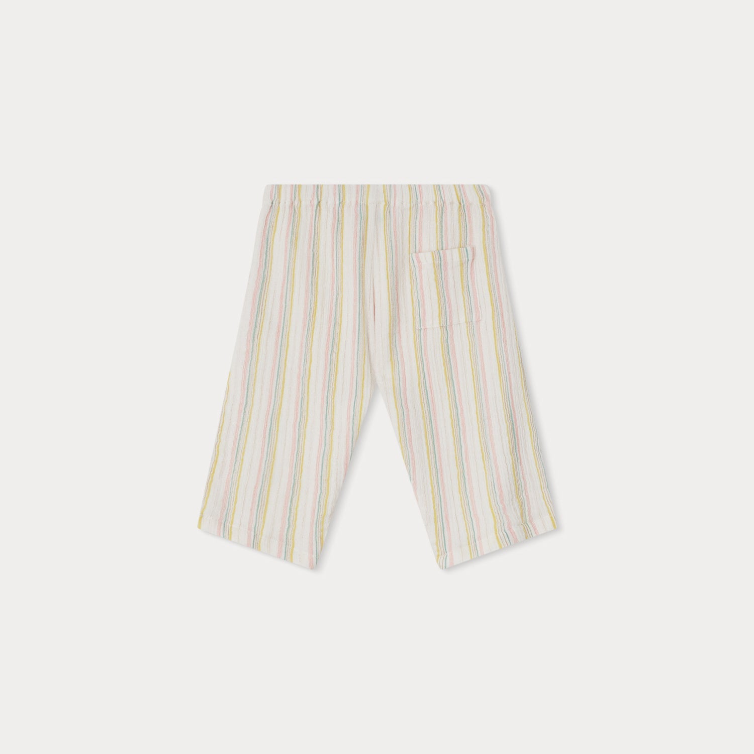 Baby Boys White Stripes Cotton Trousers