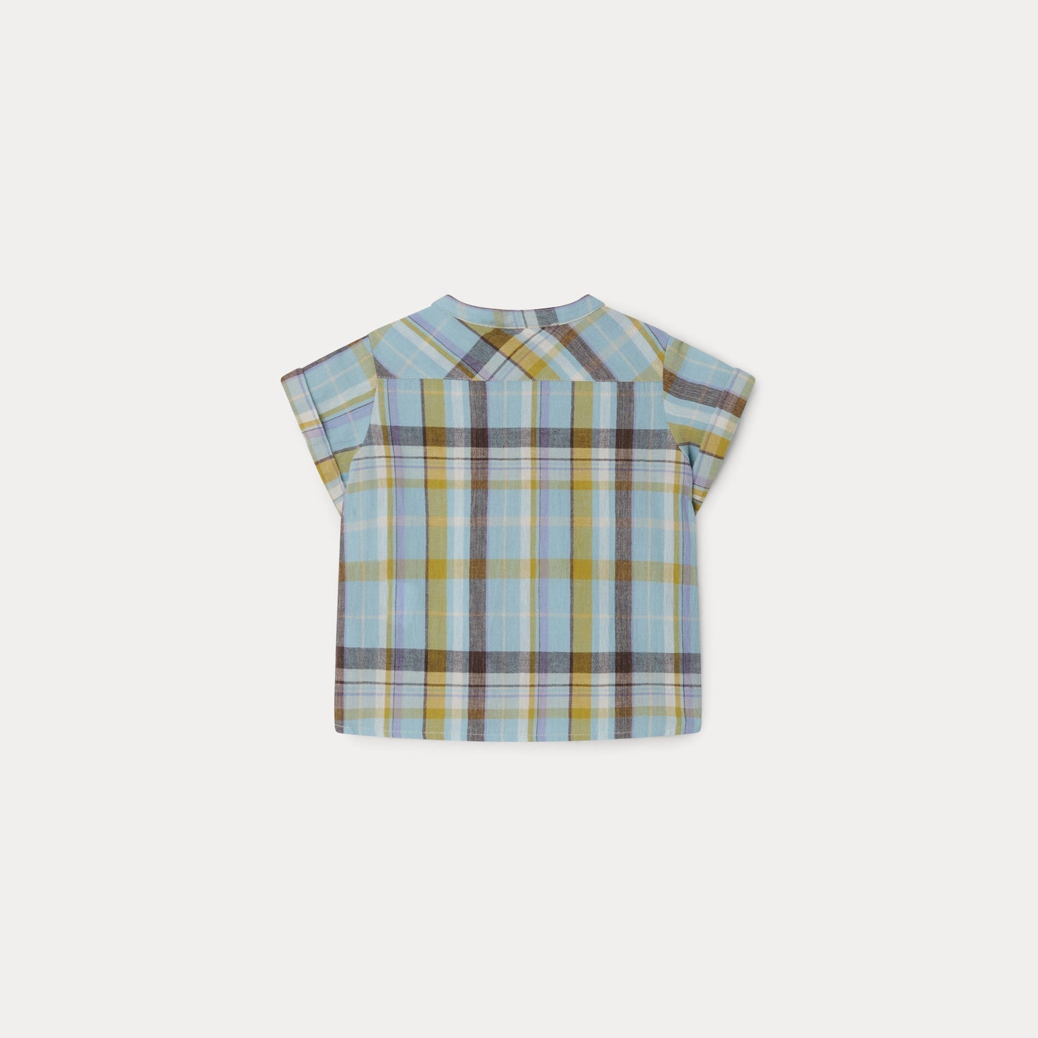 Baby Boys Blue Check Cotton Shirt