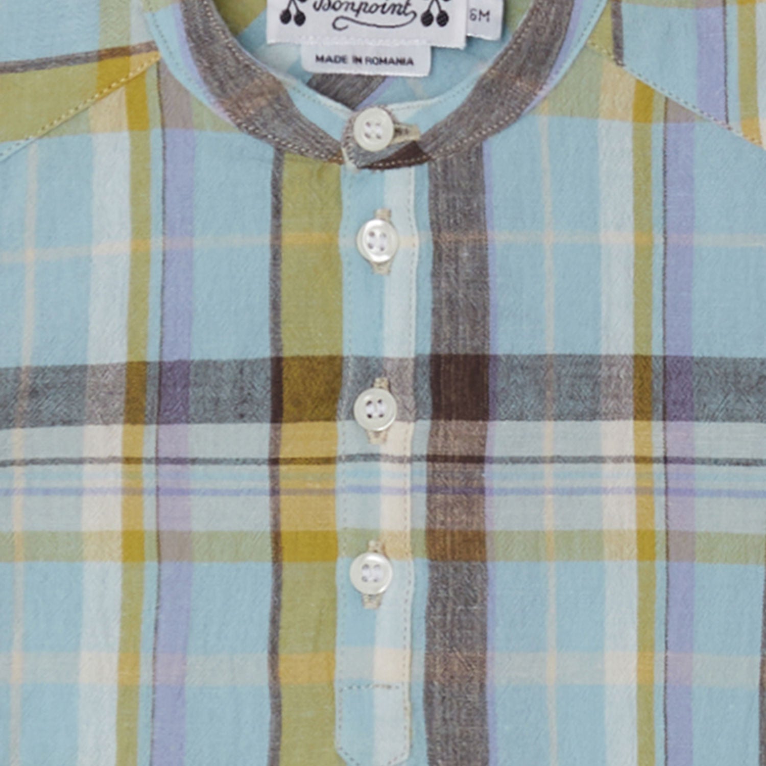 Baby Boys Blue Check Cotton Shirt