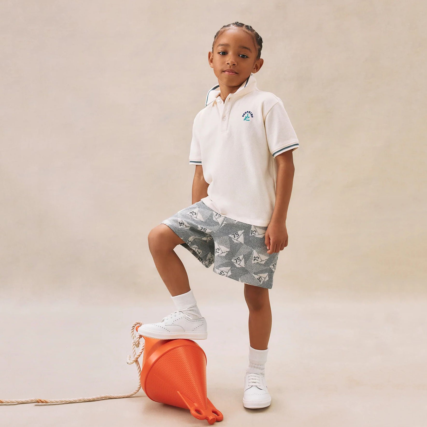 Boys Ivory Cotton Polo Shirt