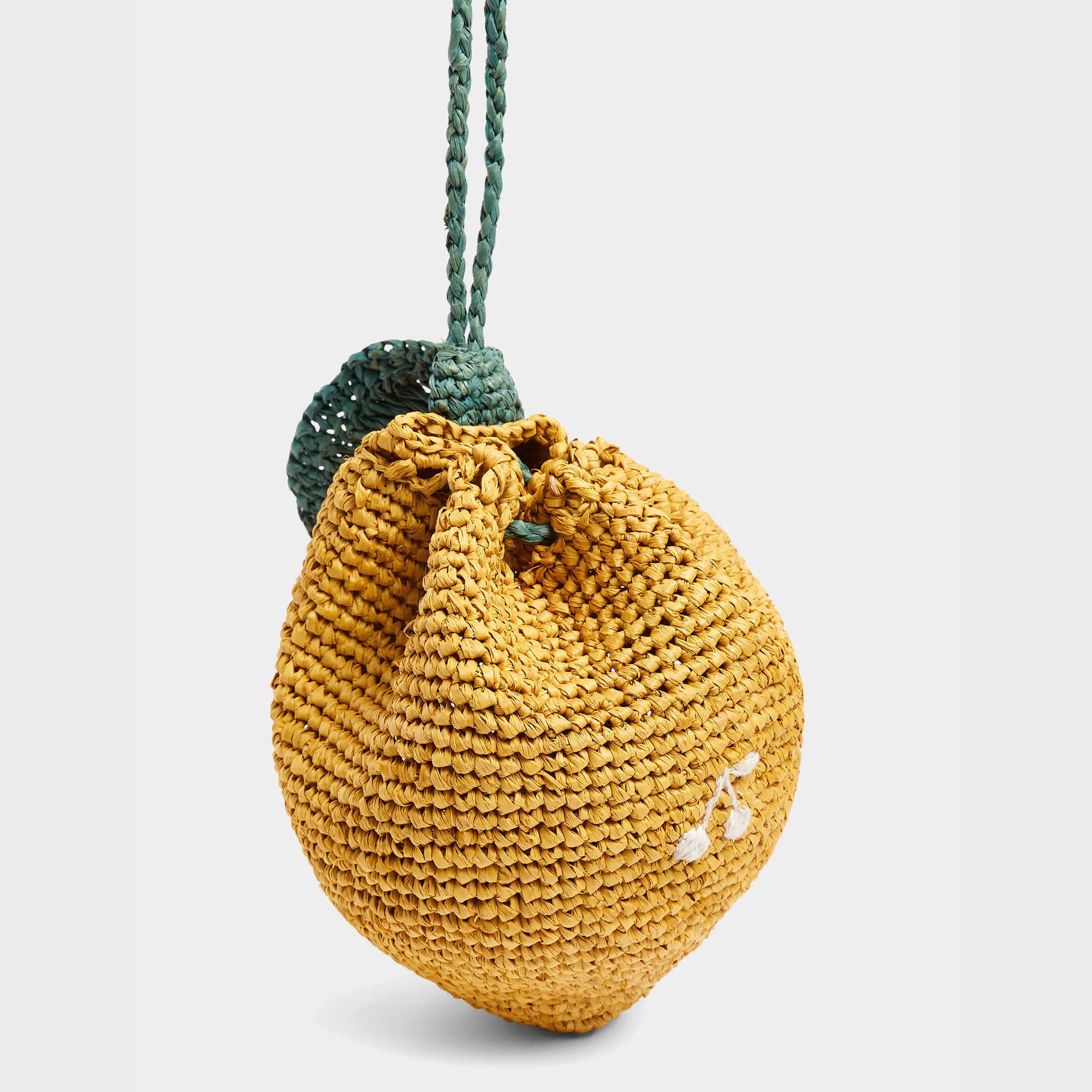 Girls Yellow Raffia Shoulder Bag(15x13cm)